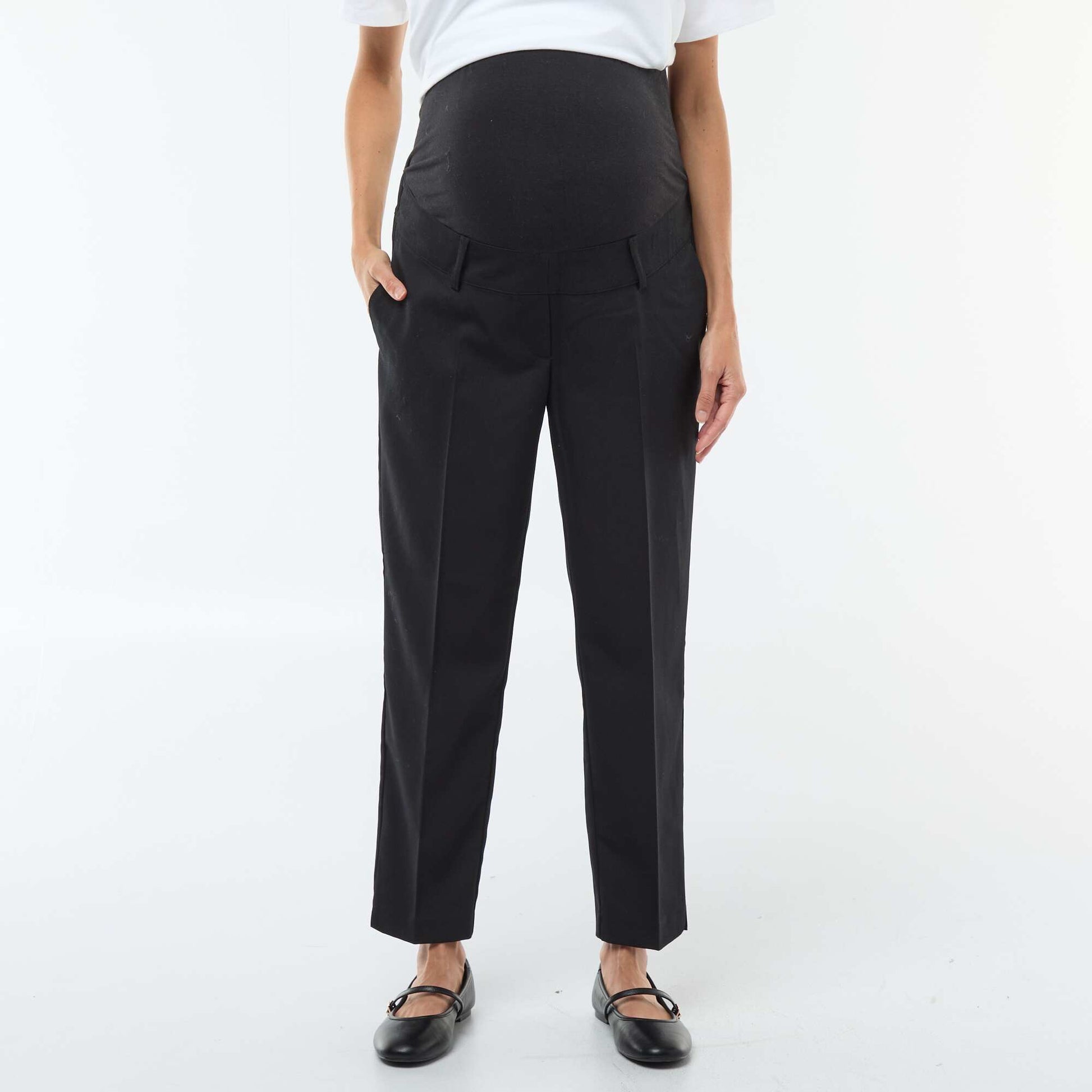 Pantalon de maternité large en maille Milano NOIR