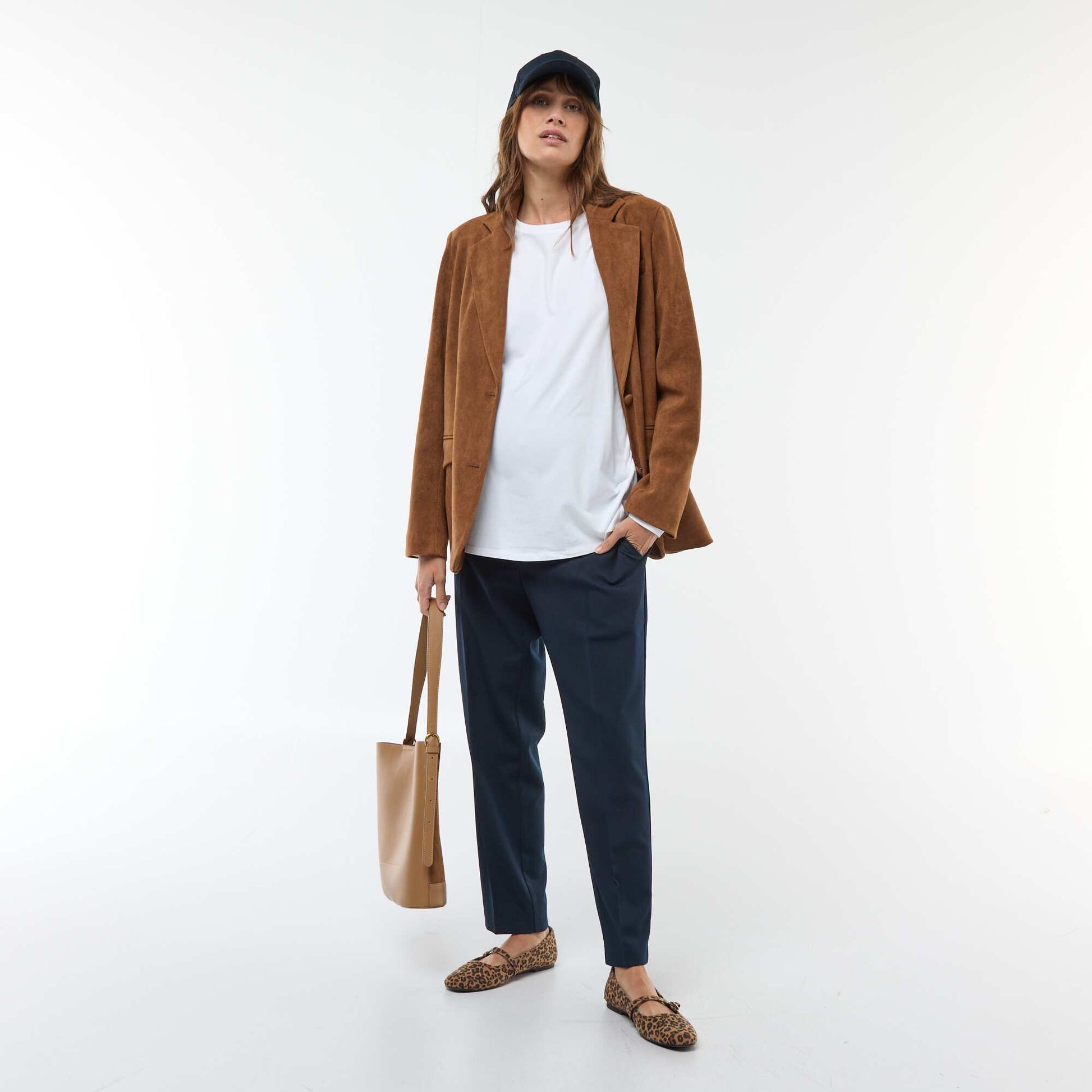 Pantalon de maternité large en maille Milano BLEU