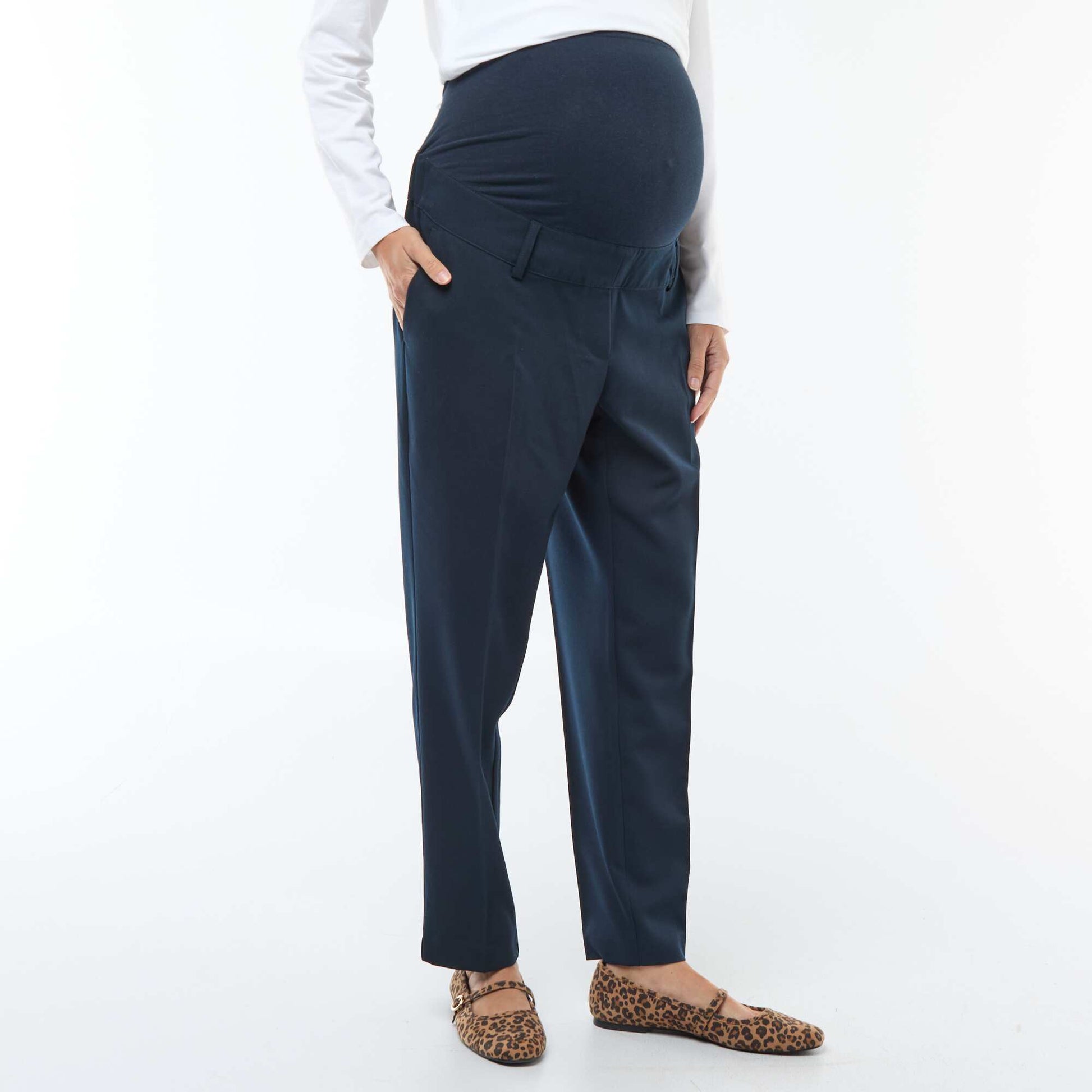 Pantalon de maternité large en maille Milano BLEU