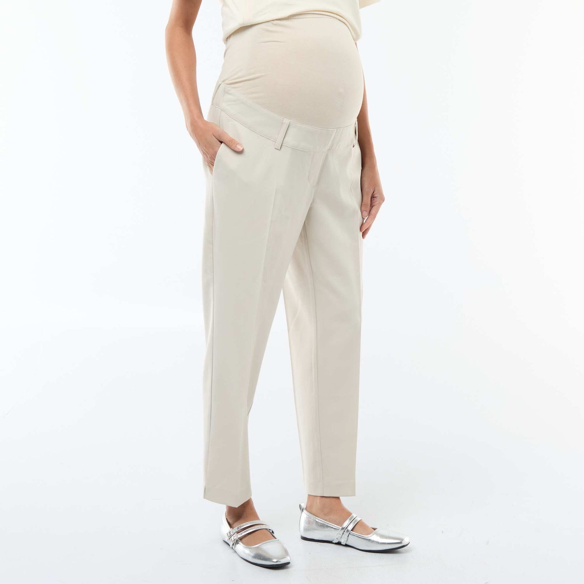 Pantalon de maternité large en maille Milano GRIS
