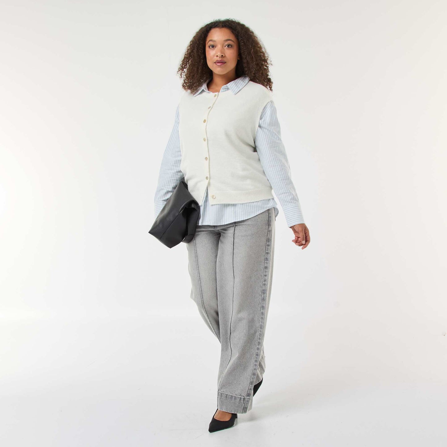 Chemise rayée en coton oxford BLEU