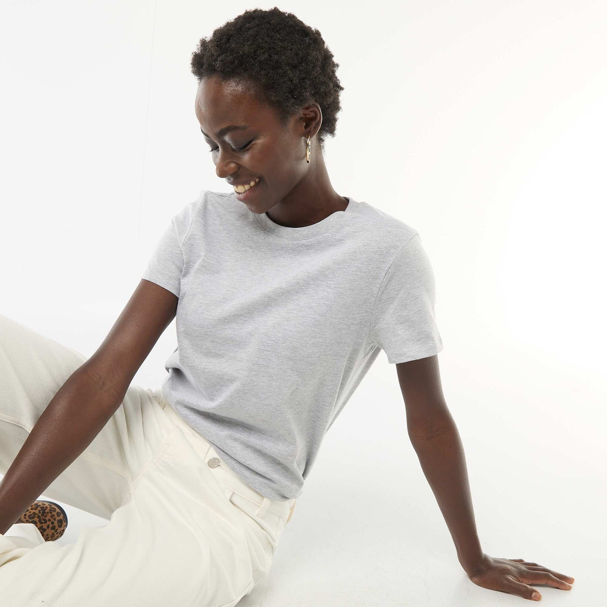 Tee-shirt en jersey manches courtes GRIS