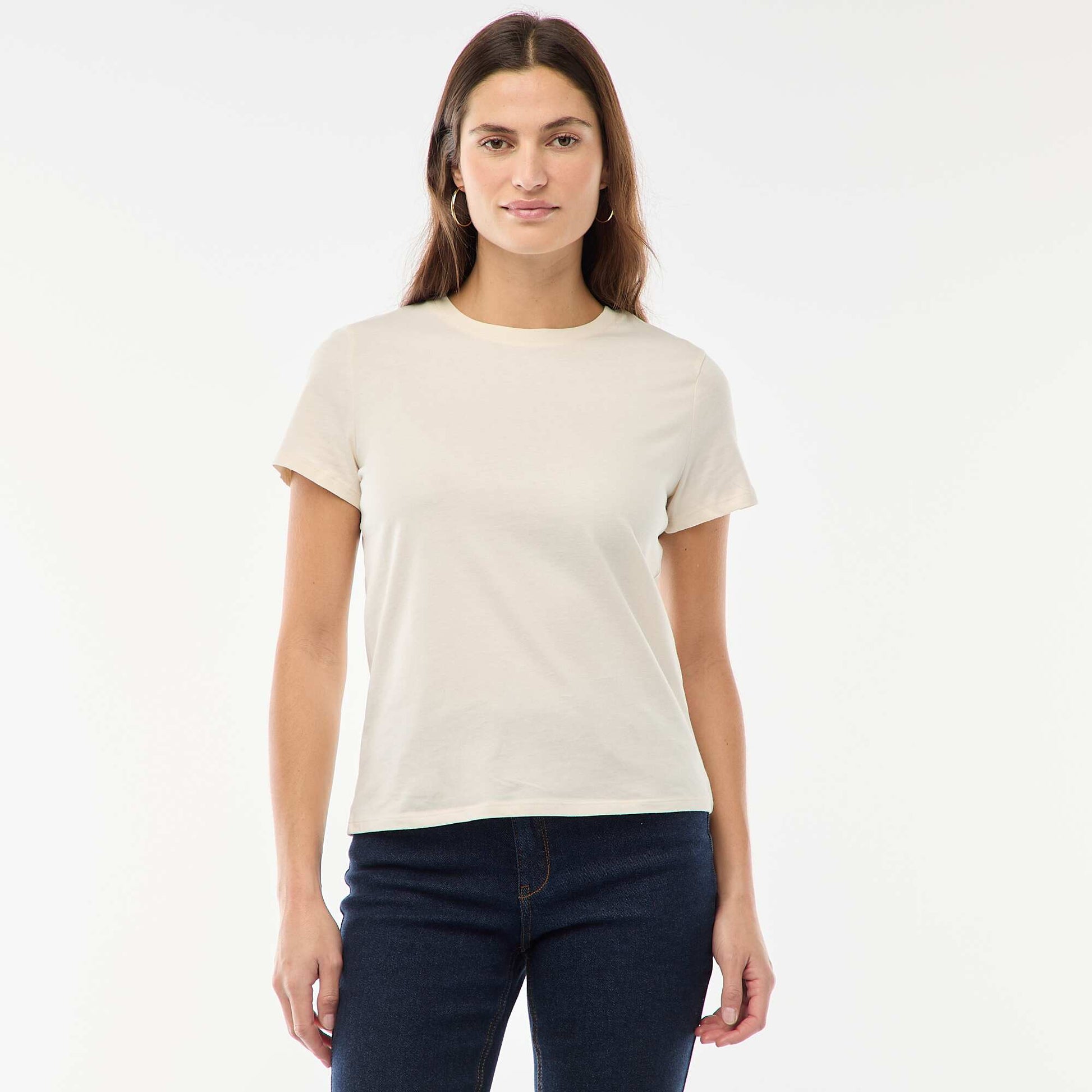 Tee-shirt en jersey manches courtes BLANC