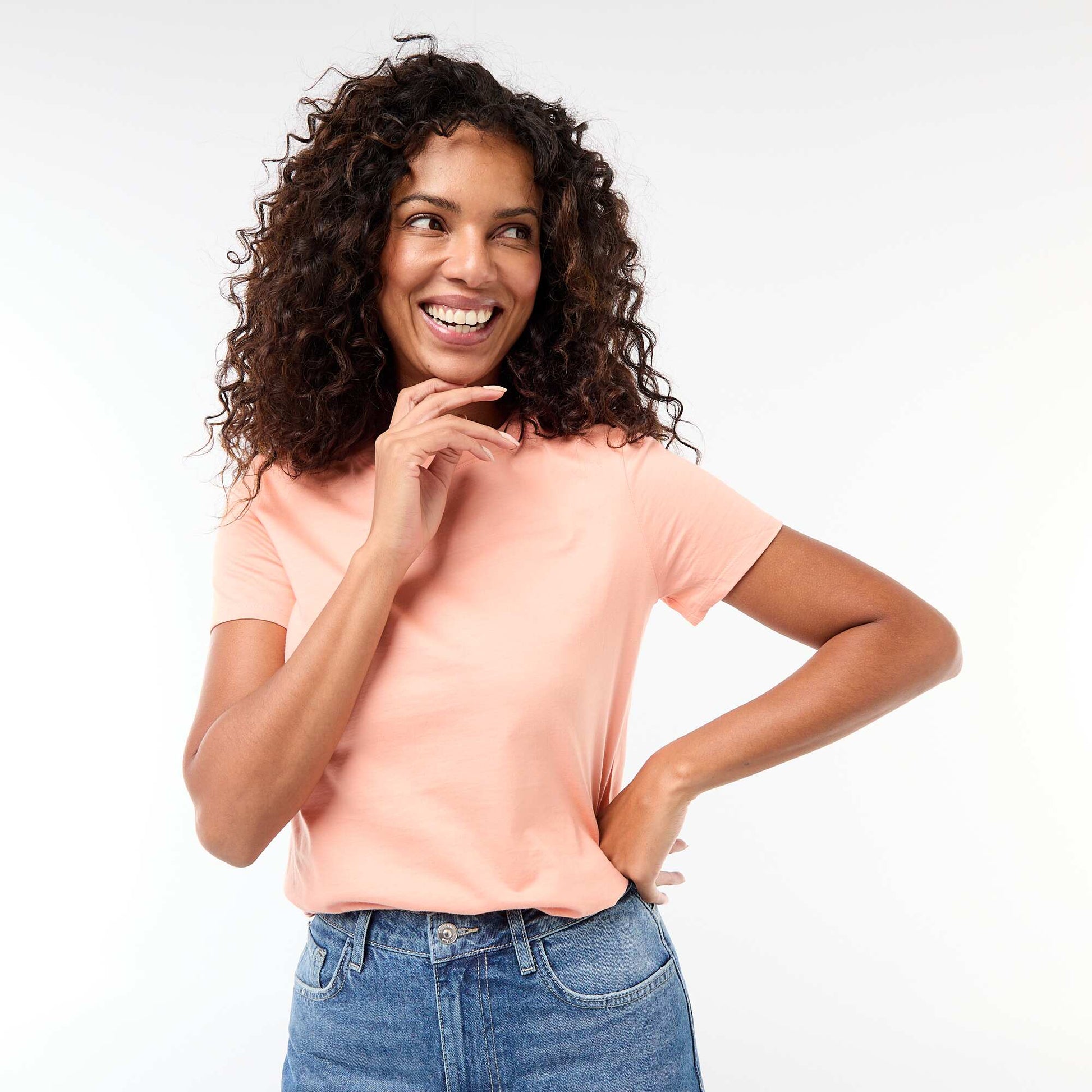 Tee-shirt en jersey manches courtes ORANGE