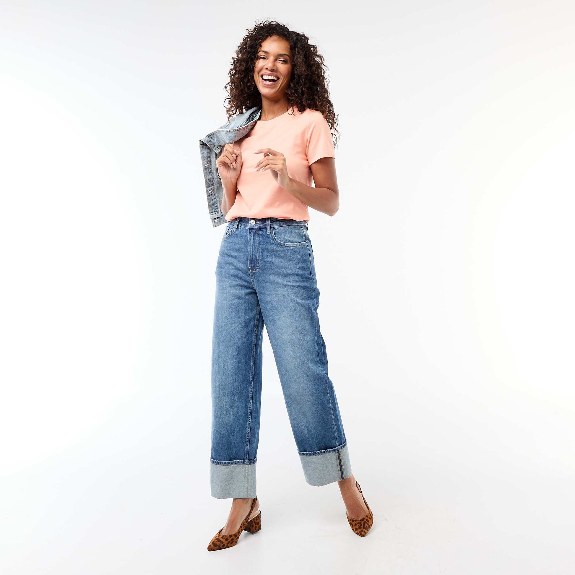 Tee-shirt en jersey manches courtes ORANGE