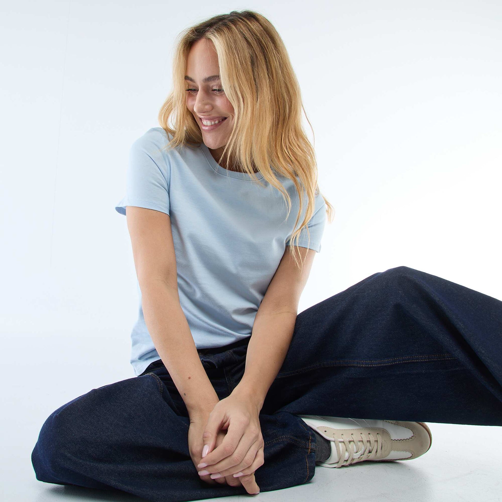Tee-shirt en jersey manches courtes BLEU
