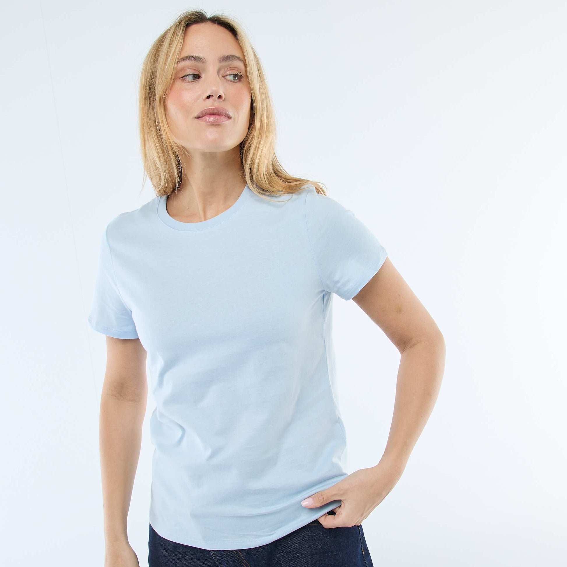 Tee-shirt en jersey manches courtes BLEU