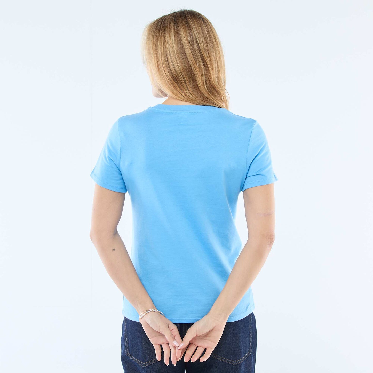 Tee-shirt en jersey manches courtes BLEU