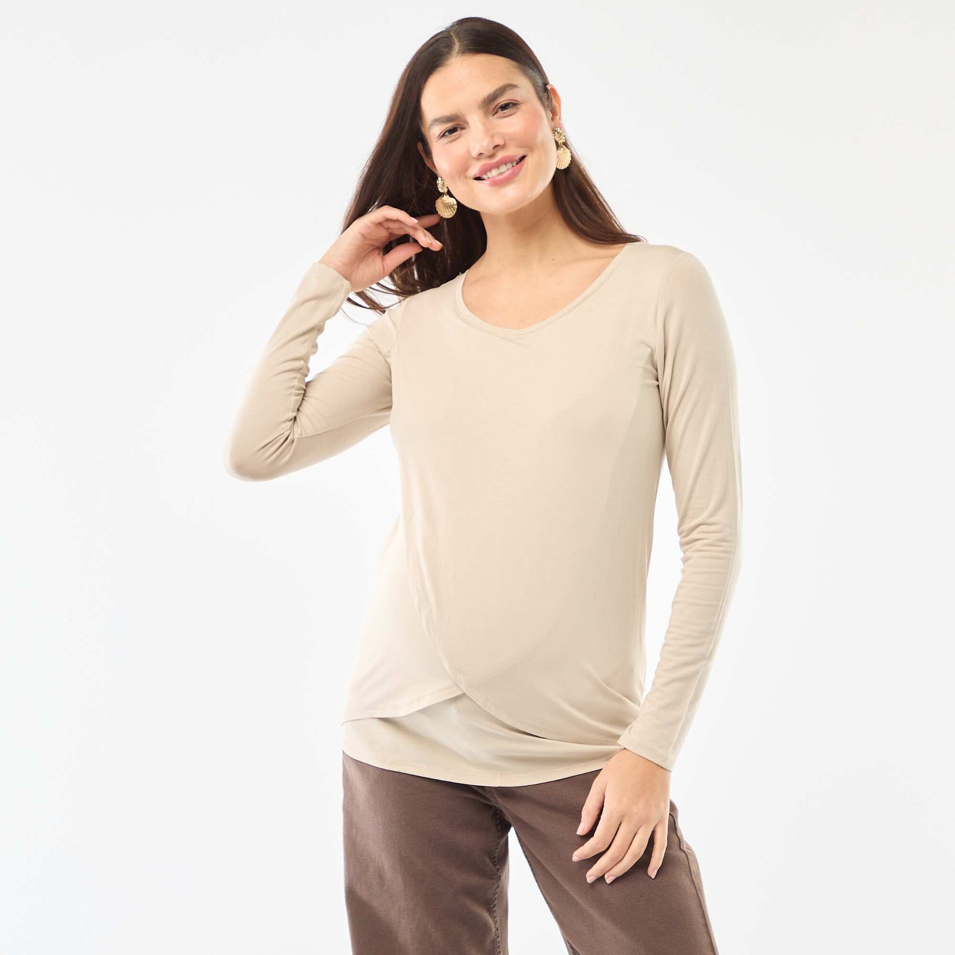 Tee-shirt d'allaitement chiné GRIS