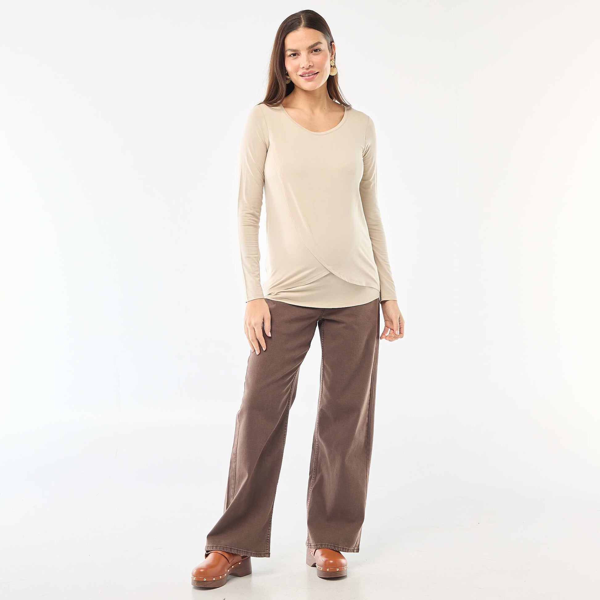 Tee-shirt d'allaitement chiné GRIS