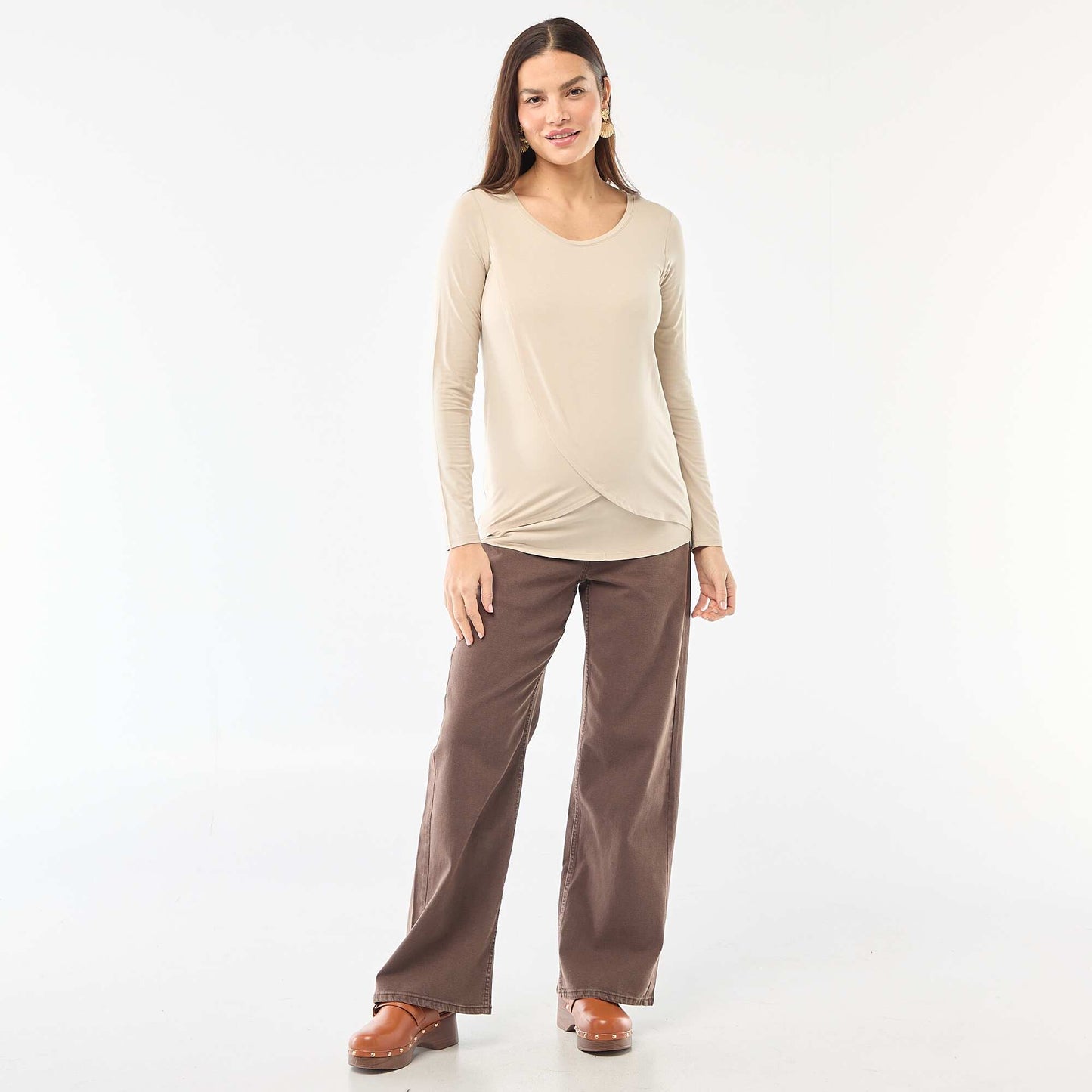 Tee-shirt d'allaitement chiné GRIS