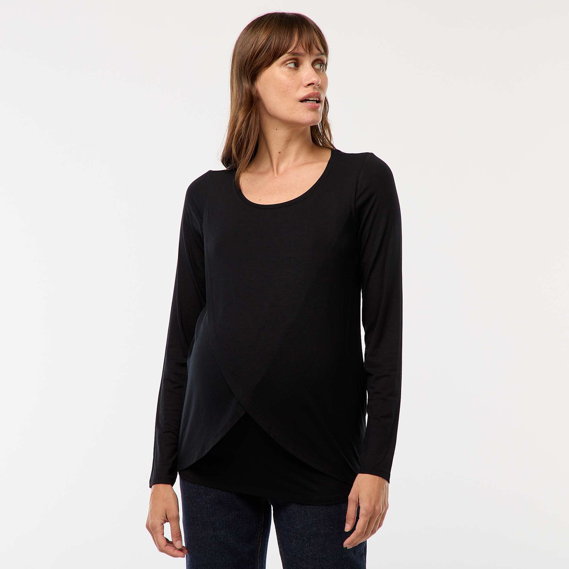 Tee-shirt d'allaitement chiné NOIR