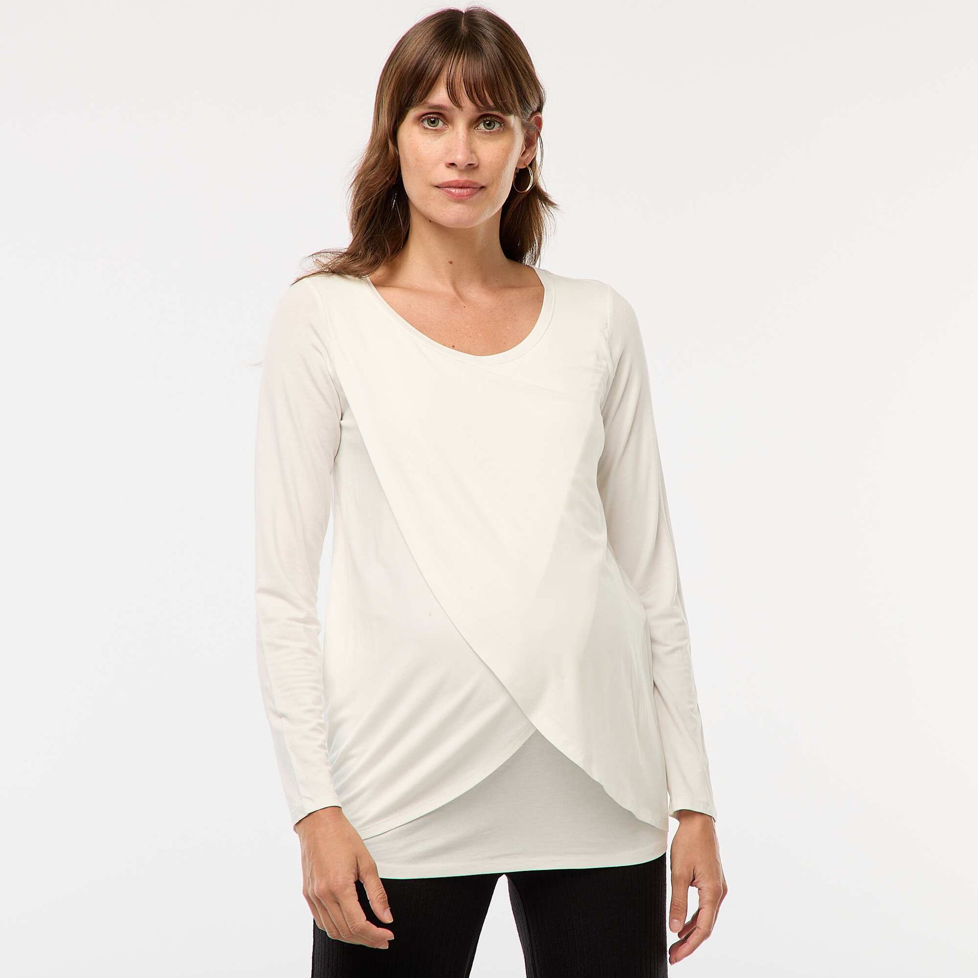 Tee-shirt d'allaitement chiné BLANC