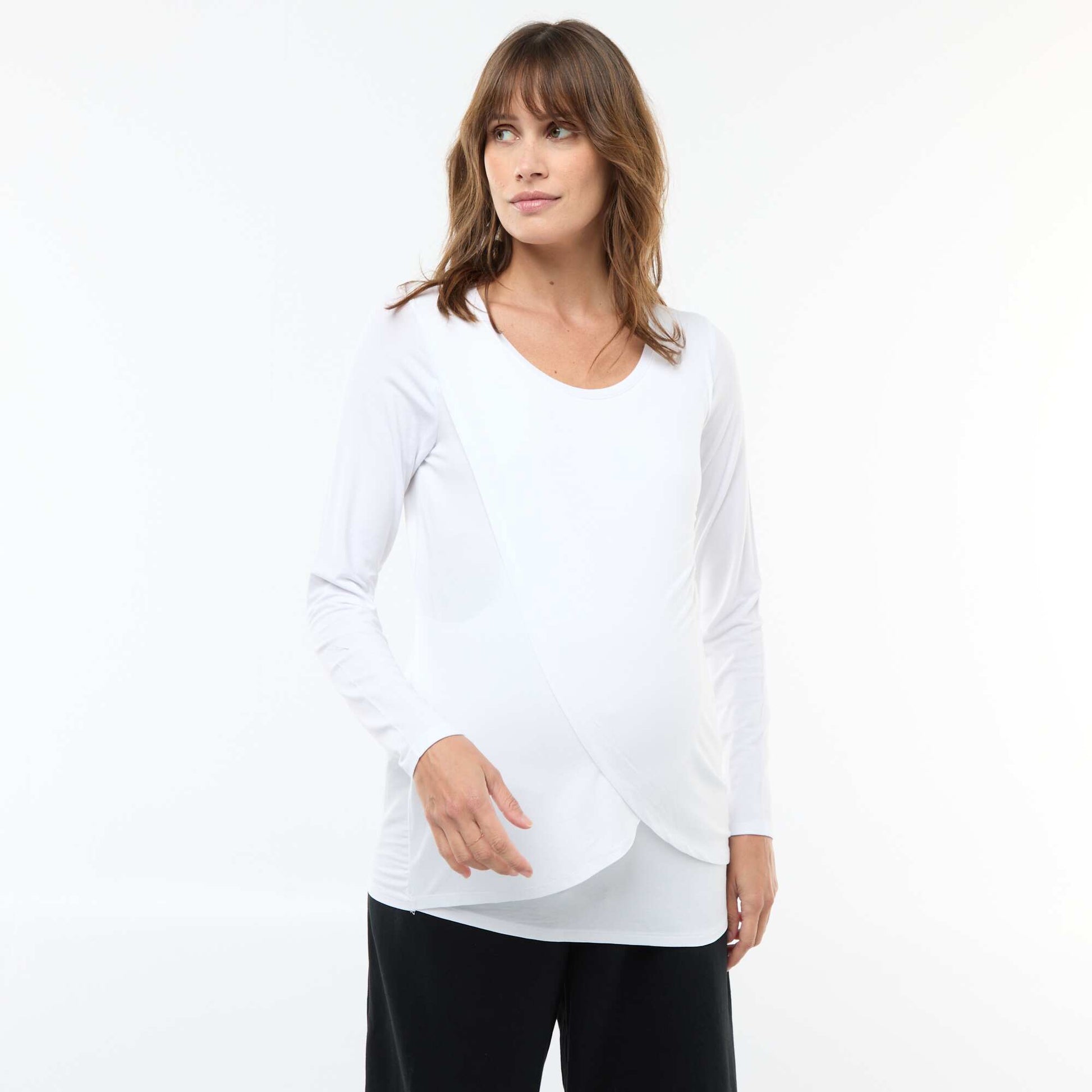 Tee-shirt d'allaitement chiné BLANC