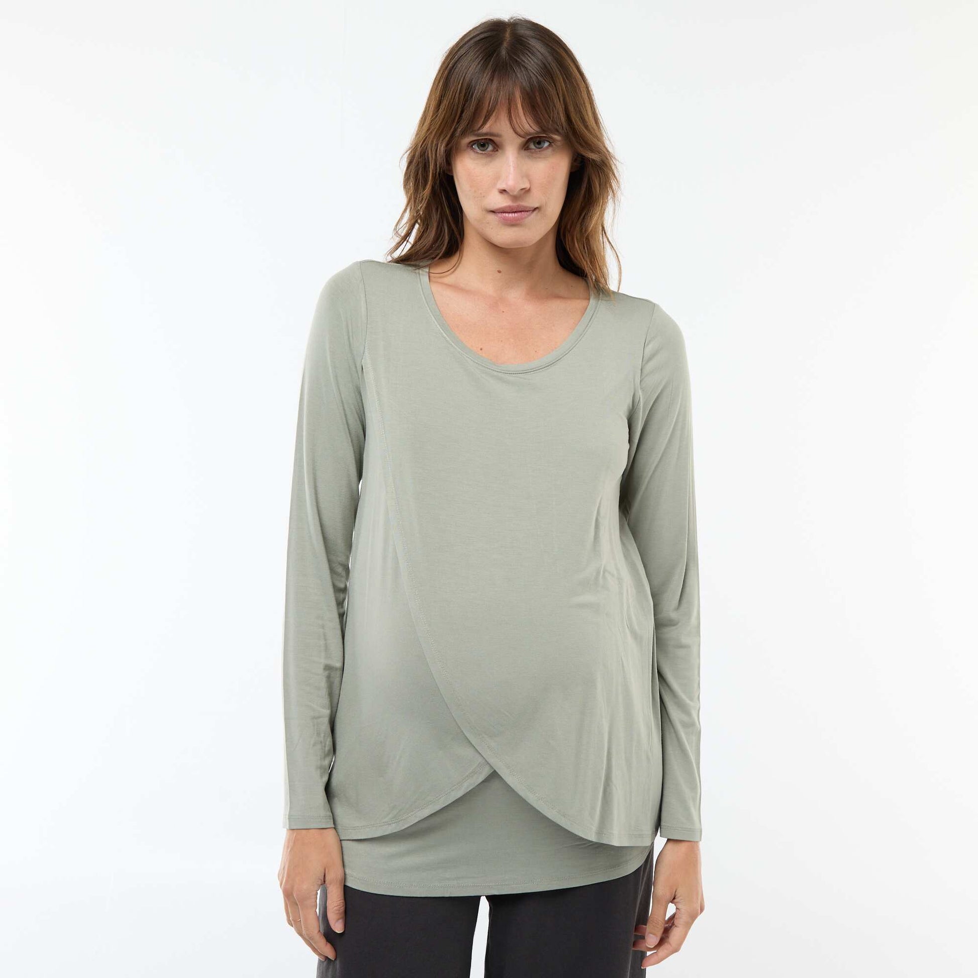Tee-shirt d'allaitement chiné VERT