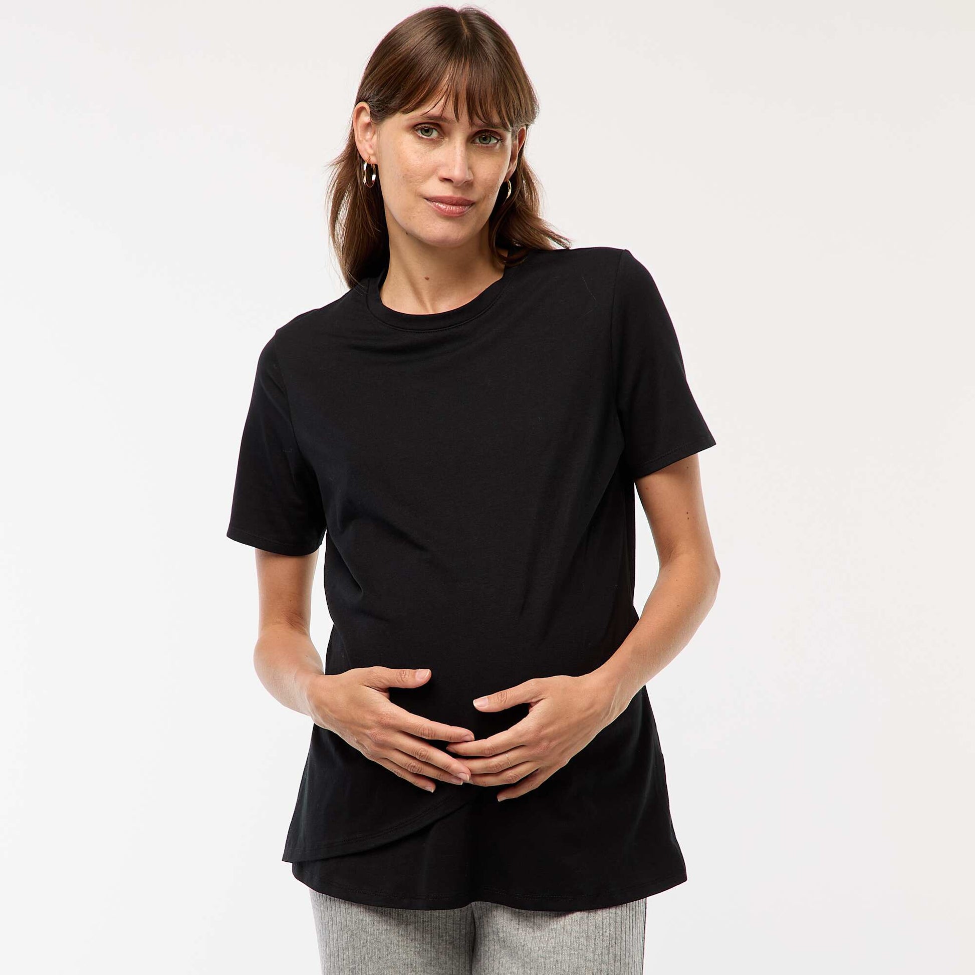 Tee-shirt basique d'allaitement NOIR