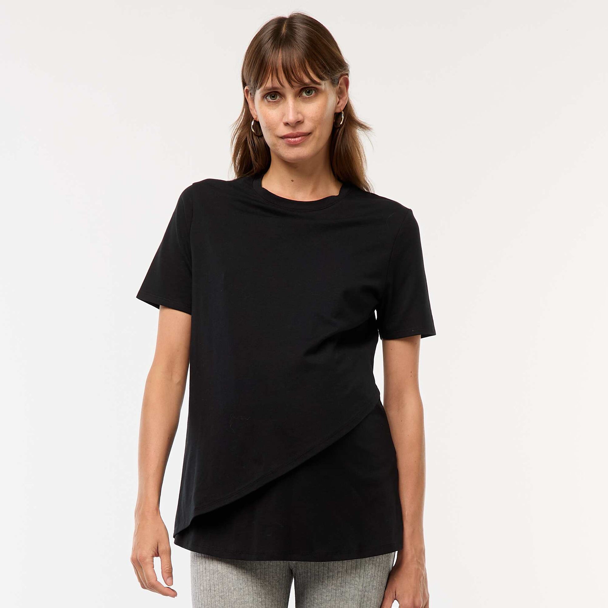 Tee-shirt basique d'allaitement NOIR