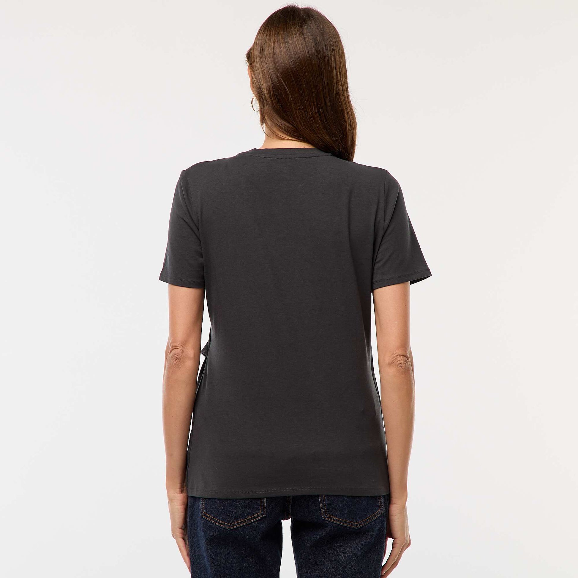 Tee-shirt basique d'allaitement GRIS FONCé