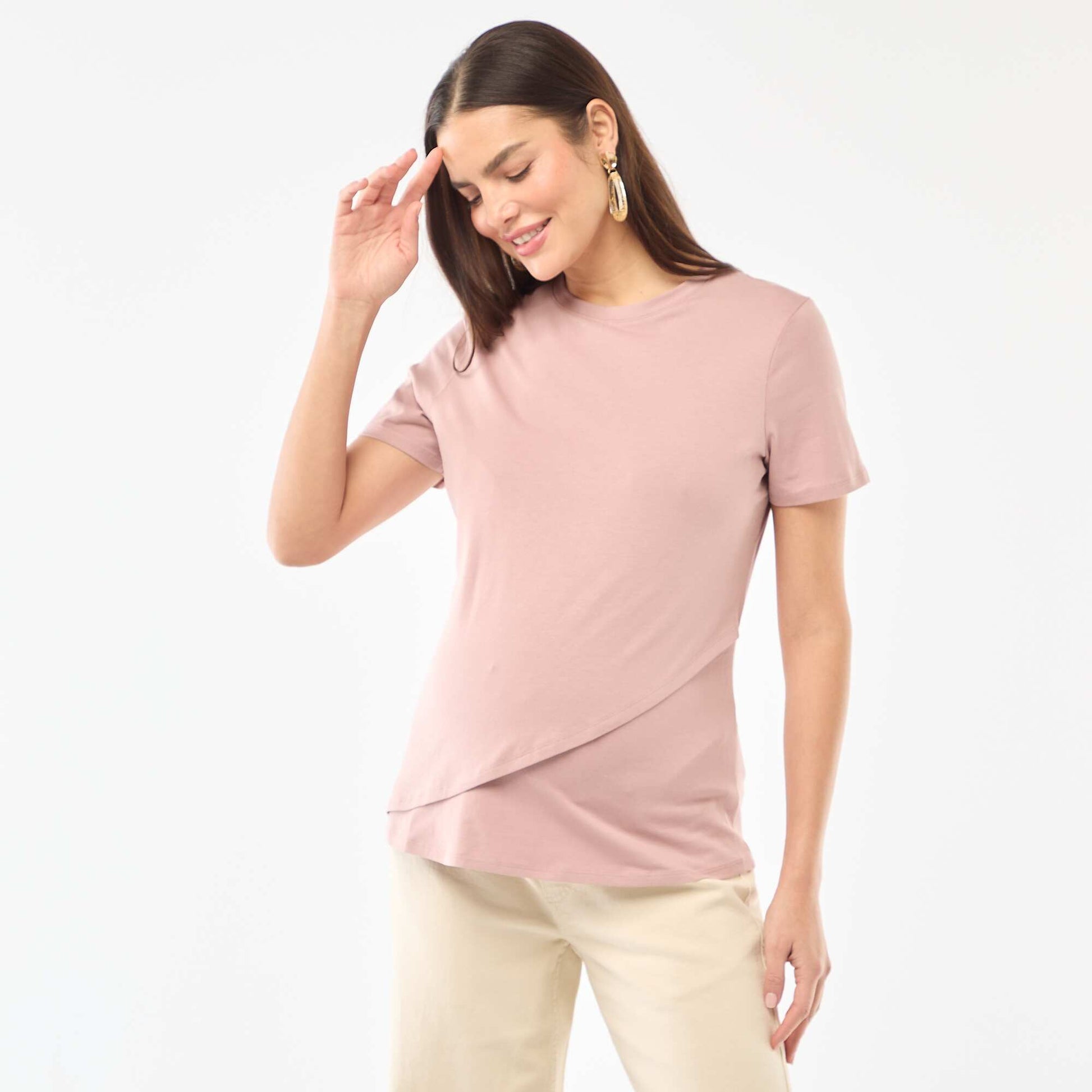 Tee-shirt basique d'allaitement ROSE