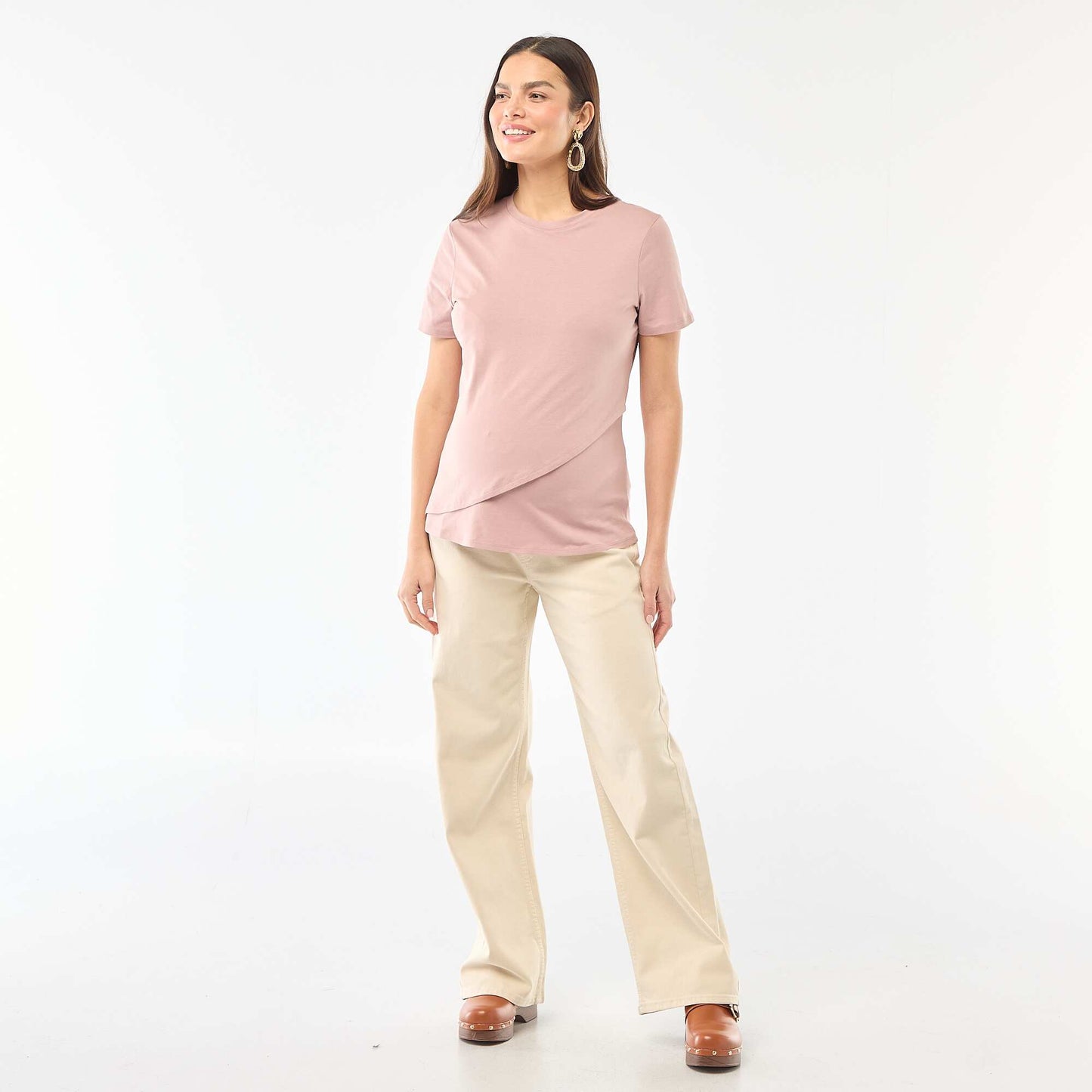 Tee-shirt basique d'allaitement ROSE