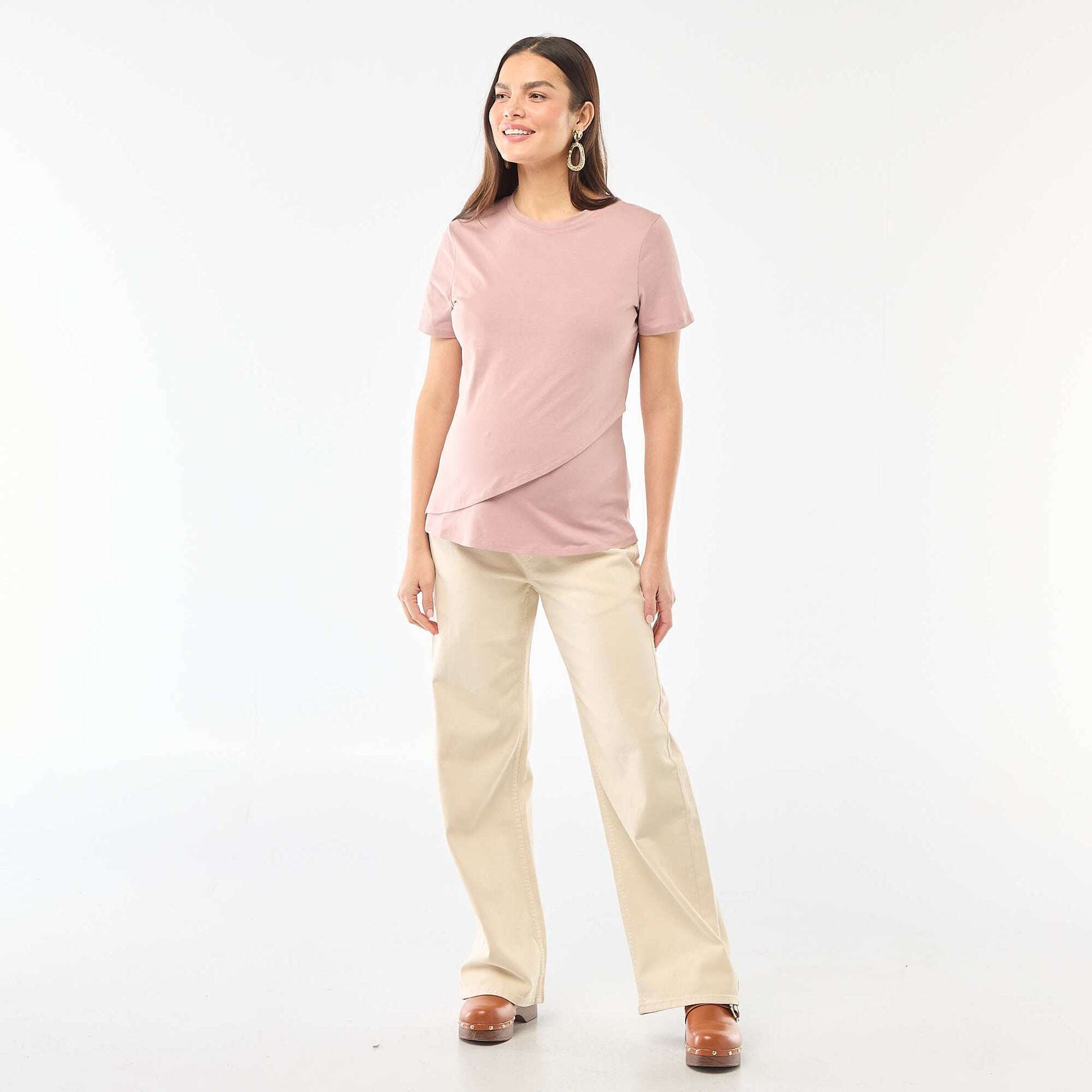 Tee-shirt basique d'allaitement ROSE