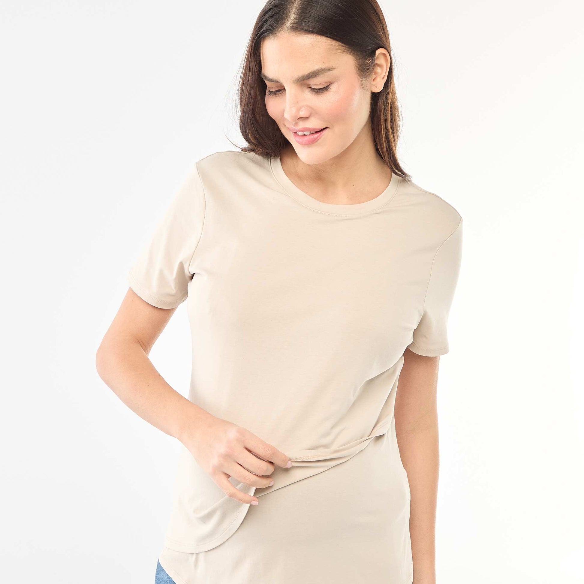 Tee-shirt basique d'allaitement GRIS