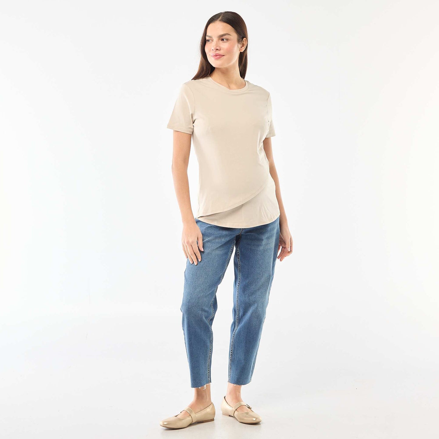 Tee-shirt basique d'allaitement GRIS
