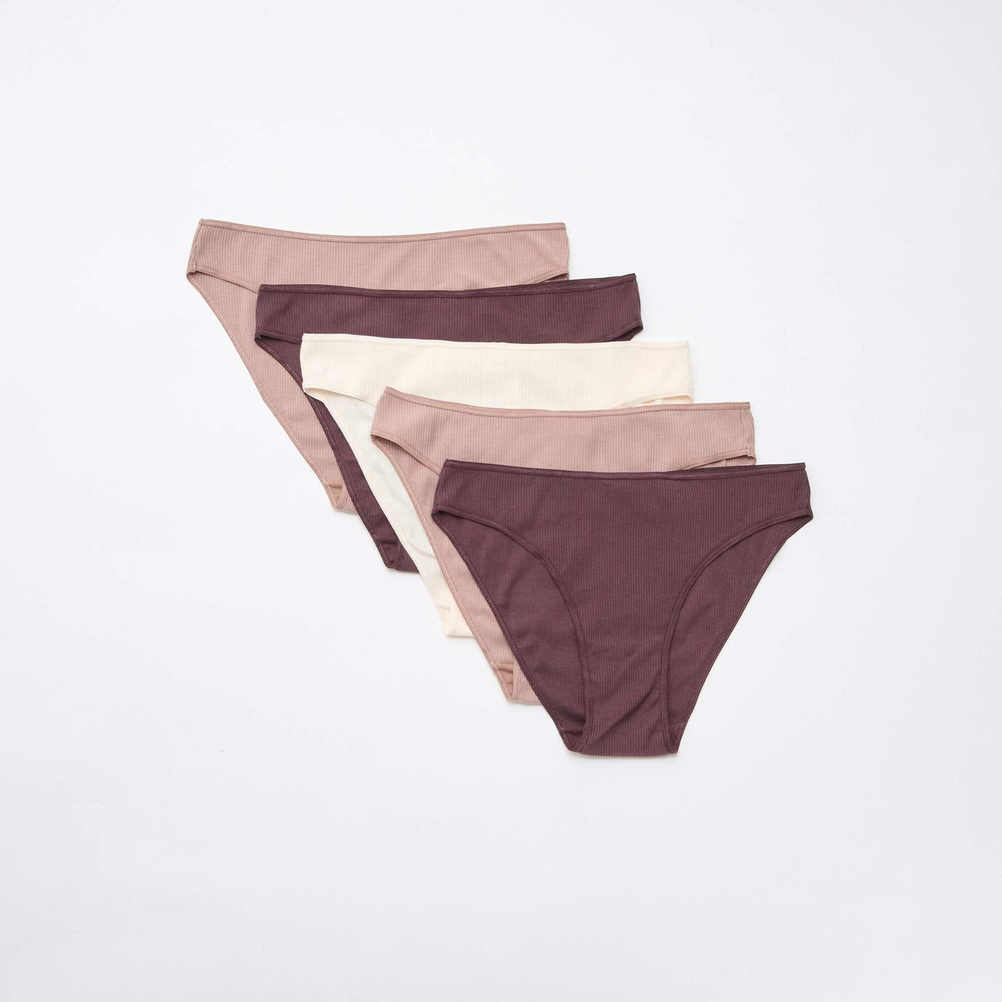 Lot de 5 culottes en maille côtelée VIOLET