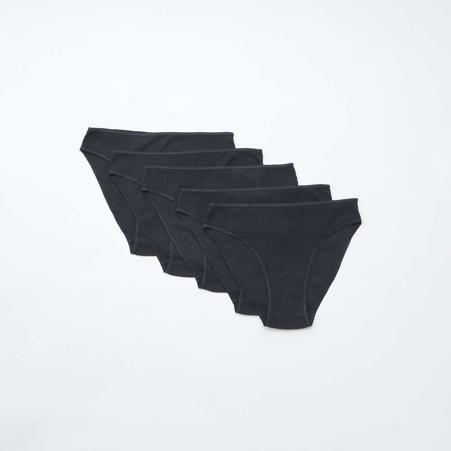 Lot de 5 culottes en maille côtelée NOIR