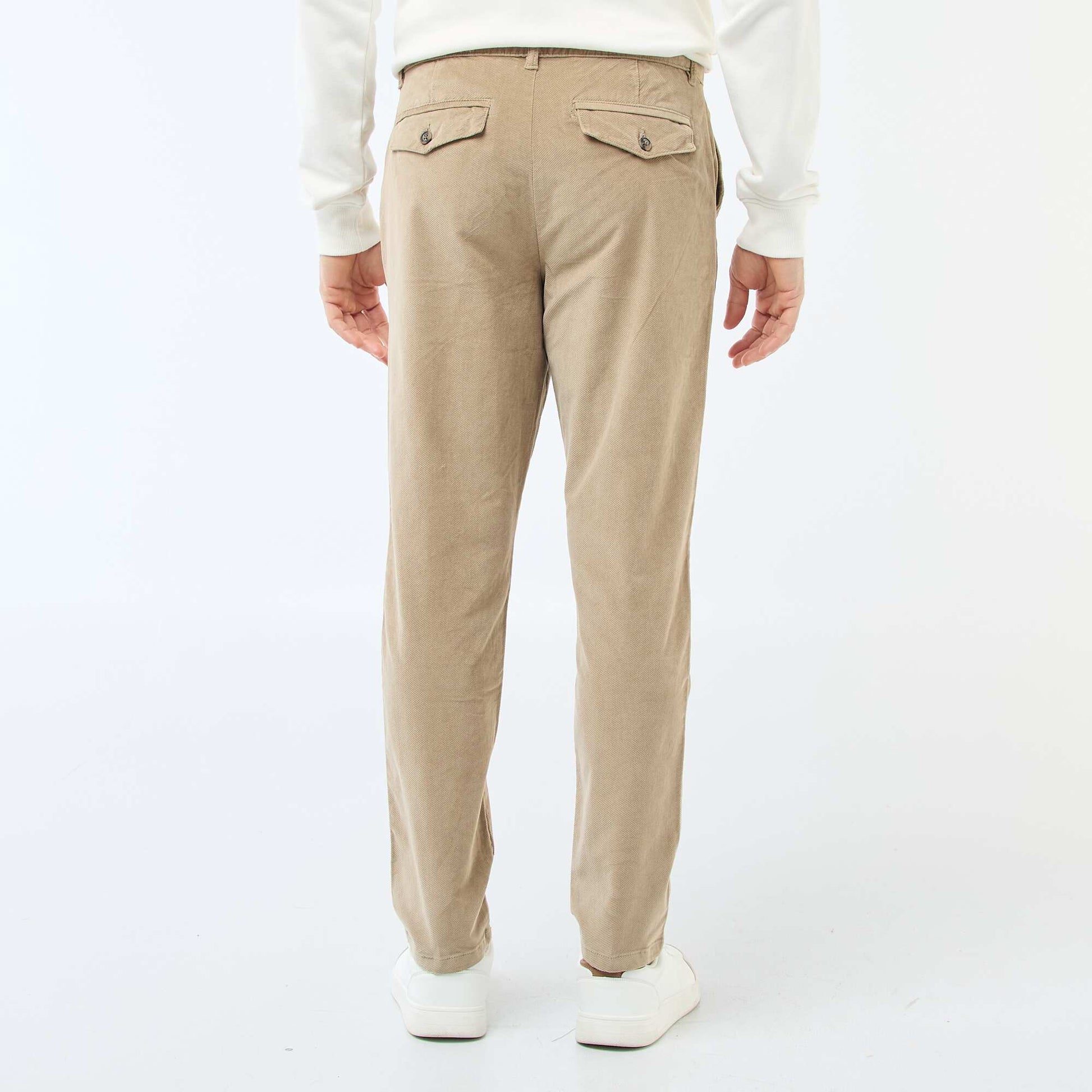 Chino en velours taille standard BEIGE