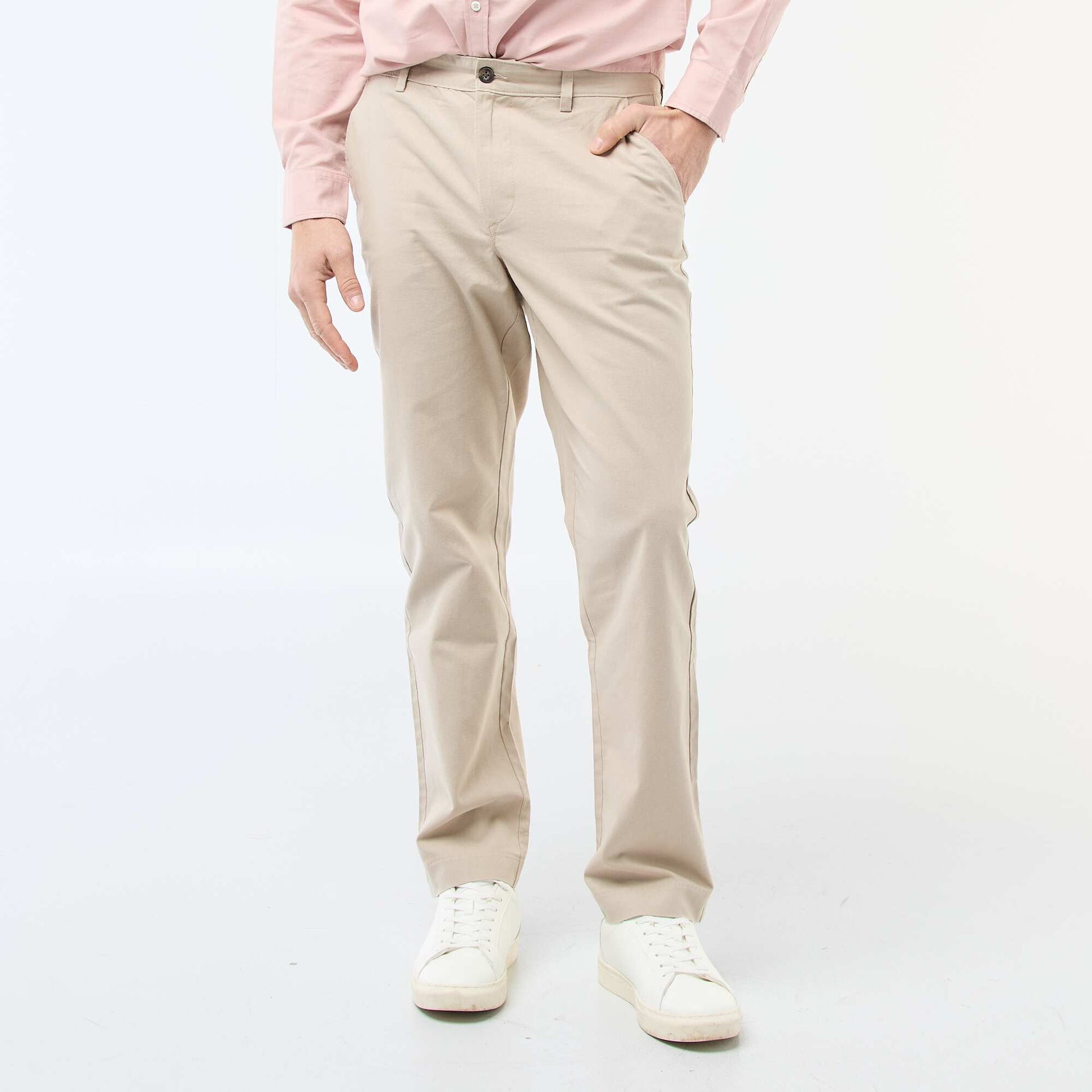 Chino uni taille standard BEIGE