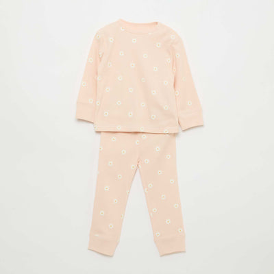 Ensemble pyjama en coton côtelé - 2 pièces ROSE