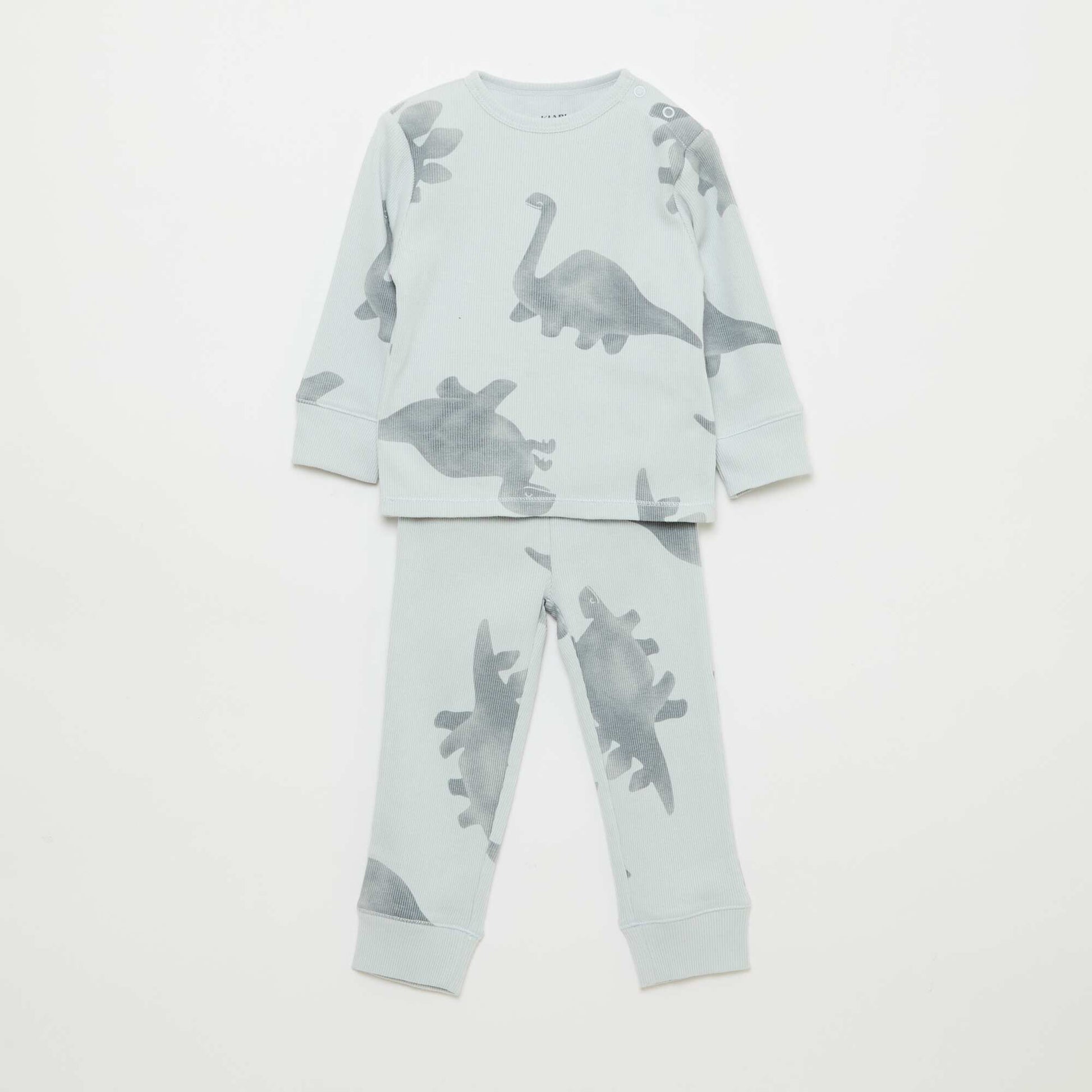 Ensemble pyjama en coton côtelé - 2 pièces GRIS