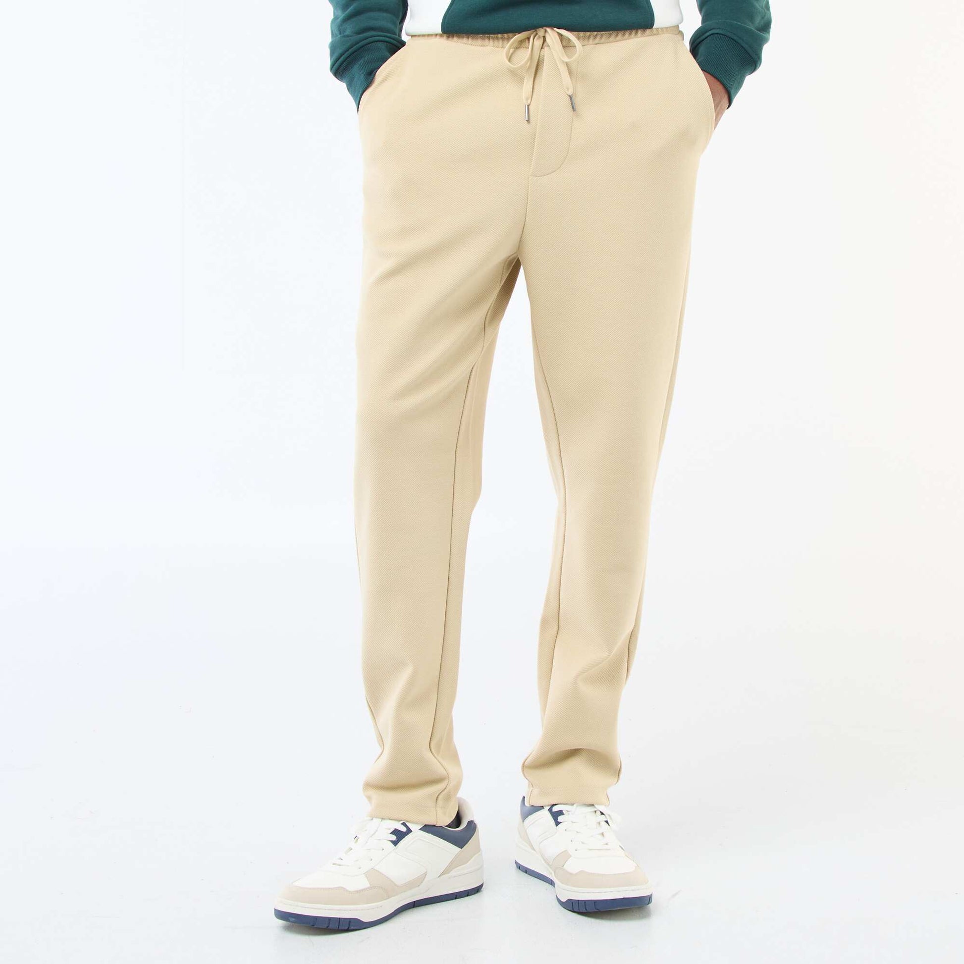 Jogging en maille piquée BEIGE