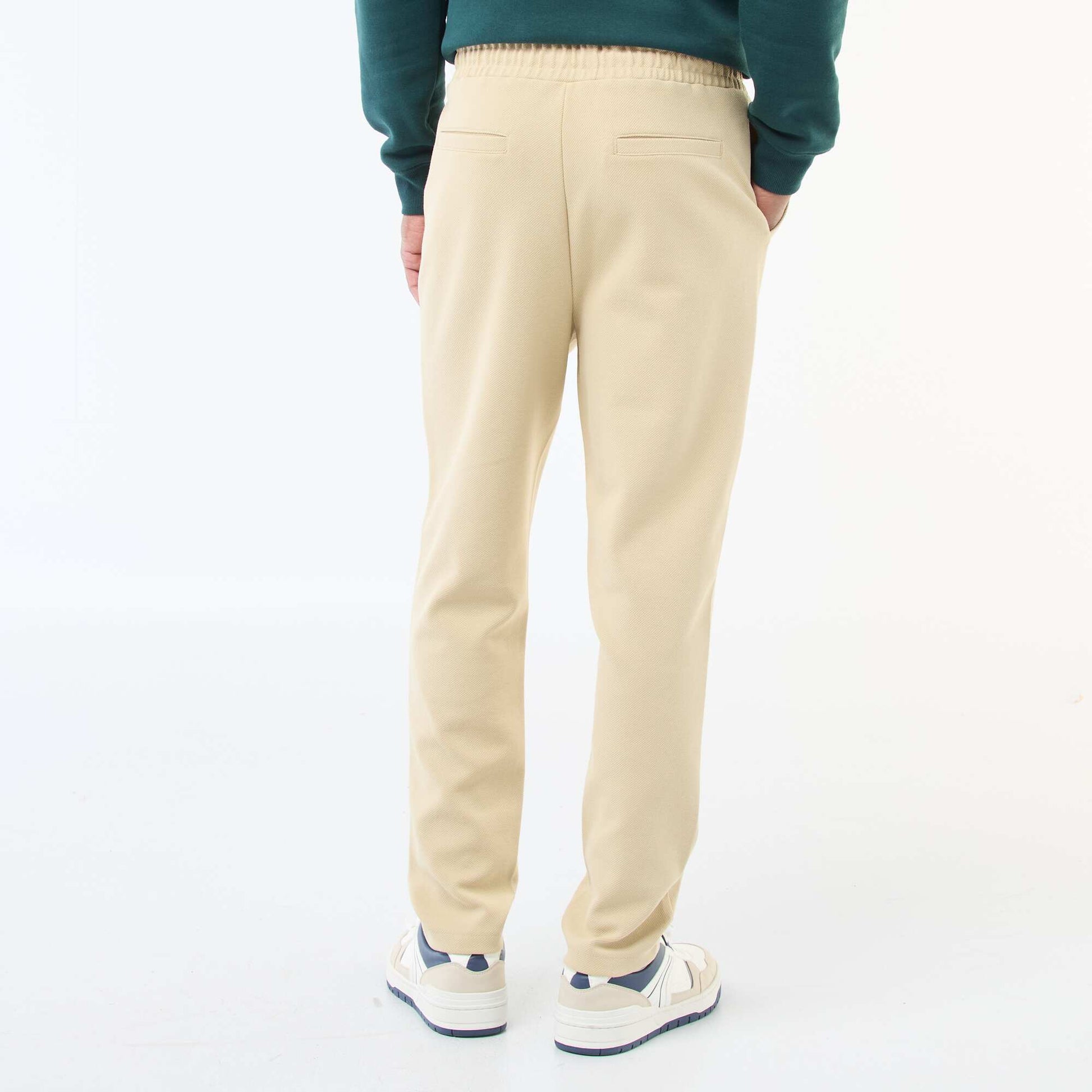 Jogging en maille piquée BEIGE