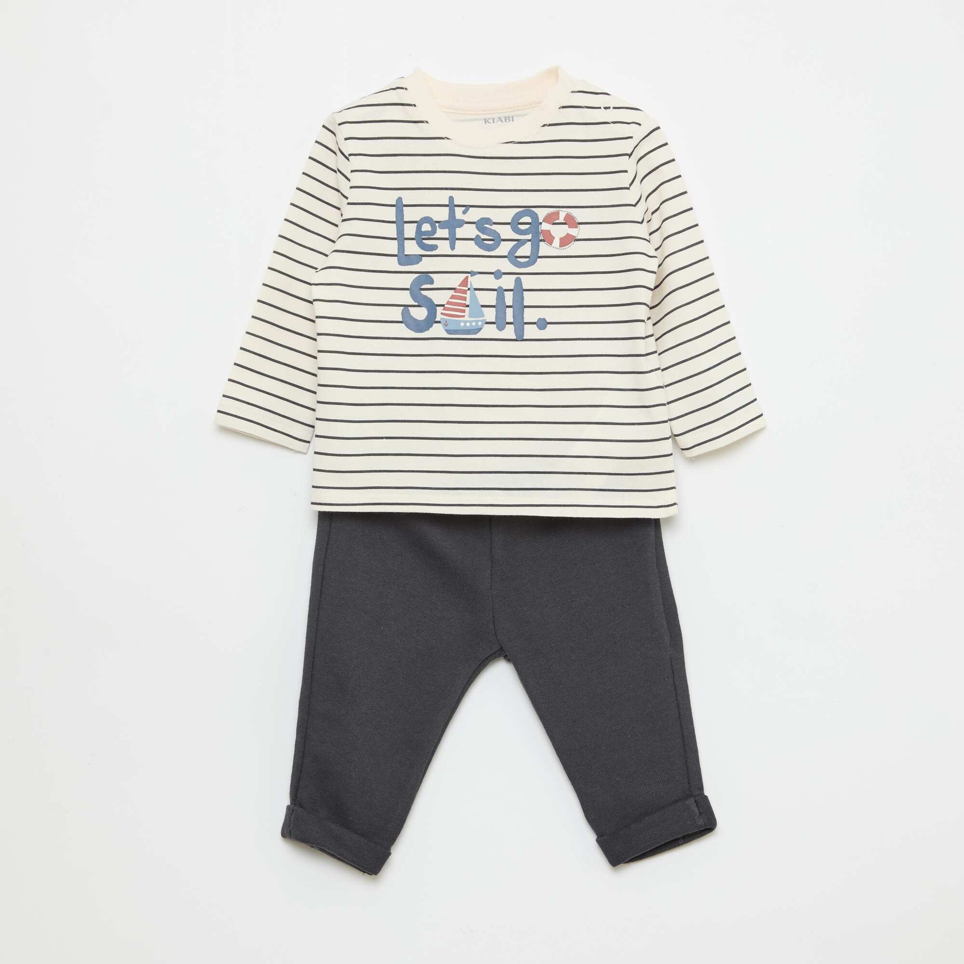 Ensemble t-shirt + pantalon - 2 pièces BLANC