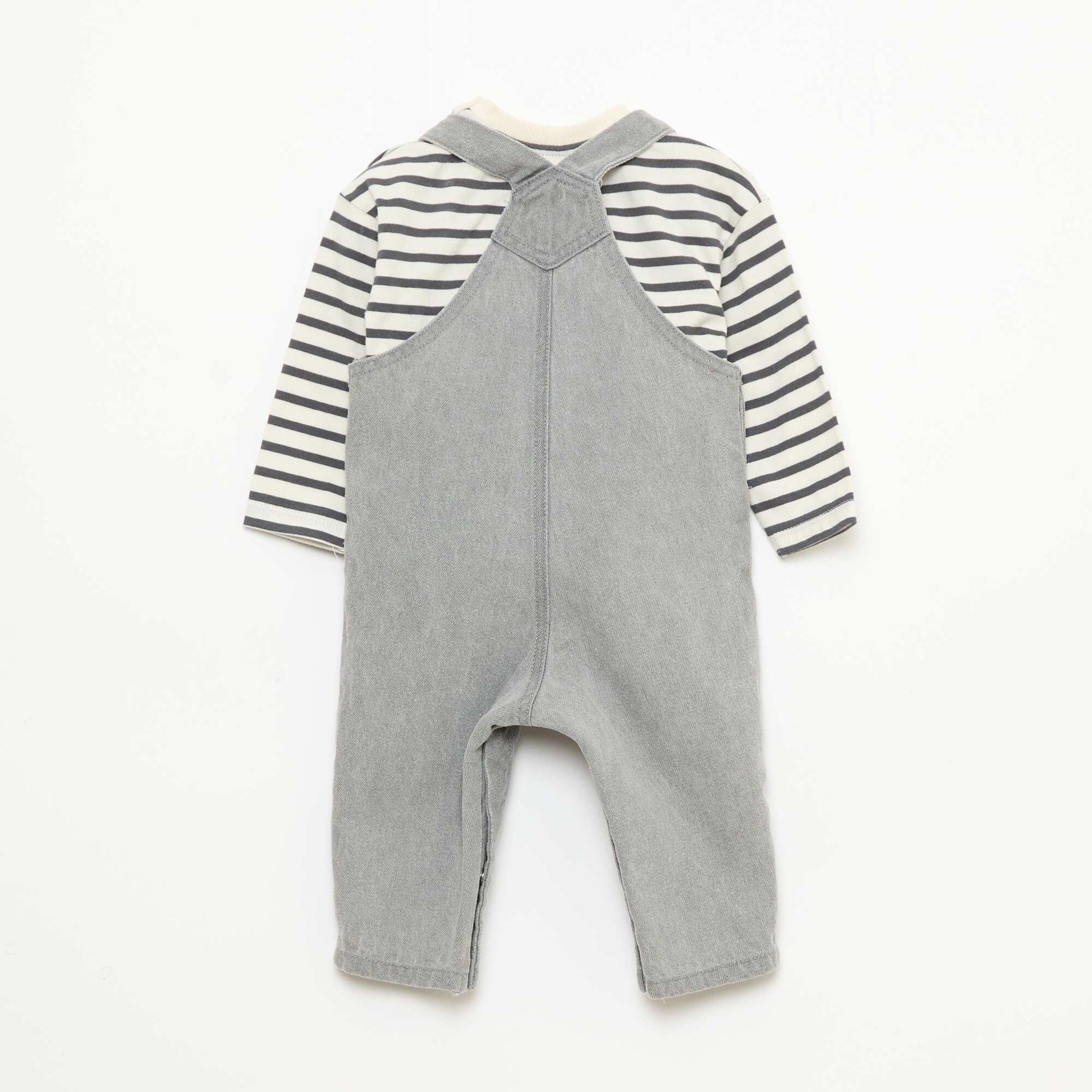 Ensemble t-shirt + salopette - 2 pièces GRIS