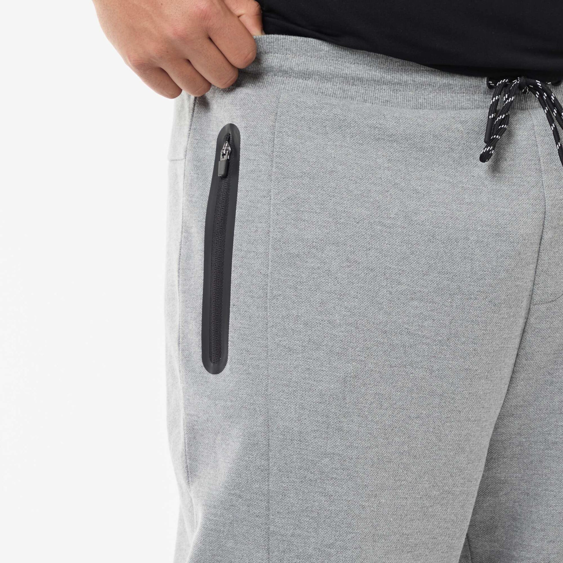 Jogging en maille piquée unie en coton GRIS
