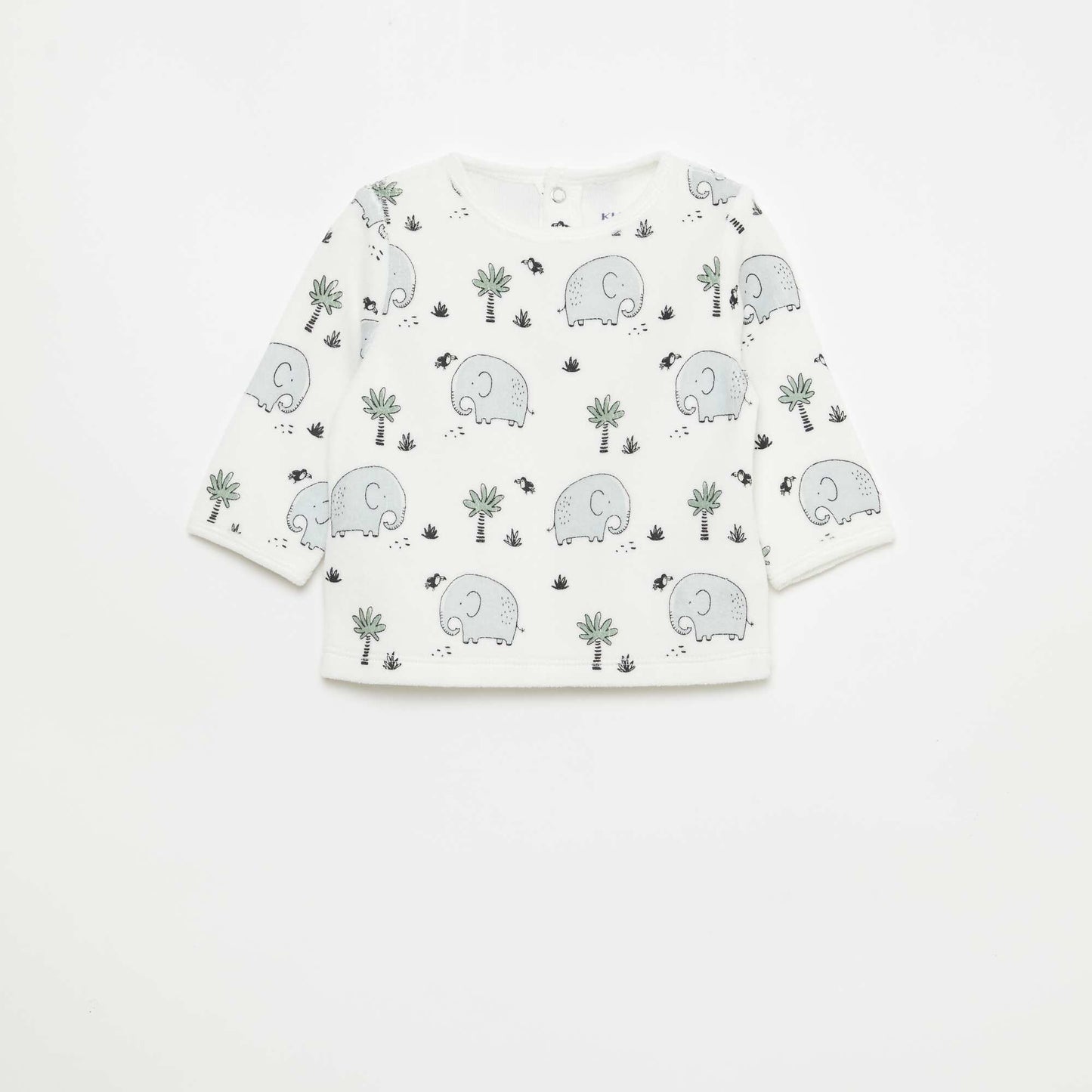 Ensemble de pyjama en polaire avec pieds - 2 pieds BLANC
