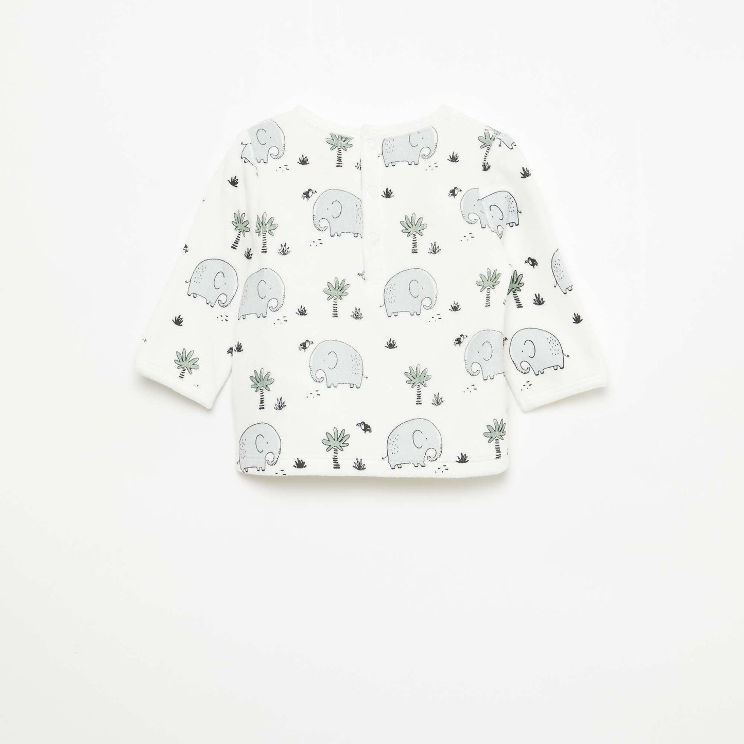 Ensemble de pyjama en polaire avec pieds - 2 pieds BLANC