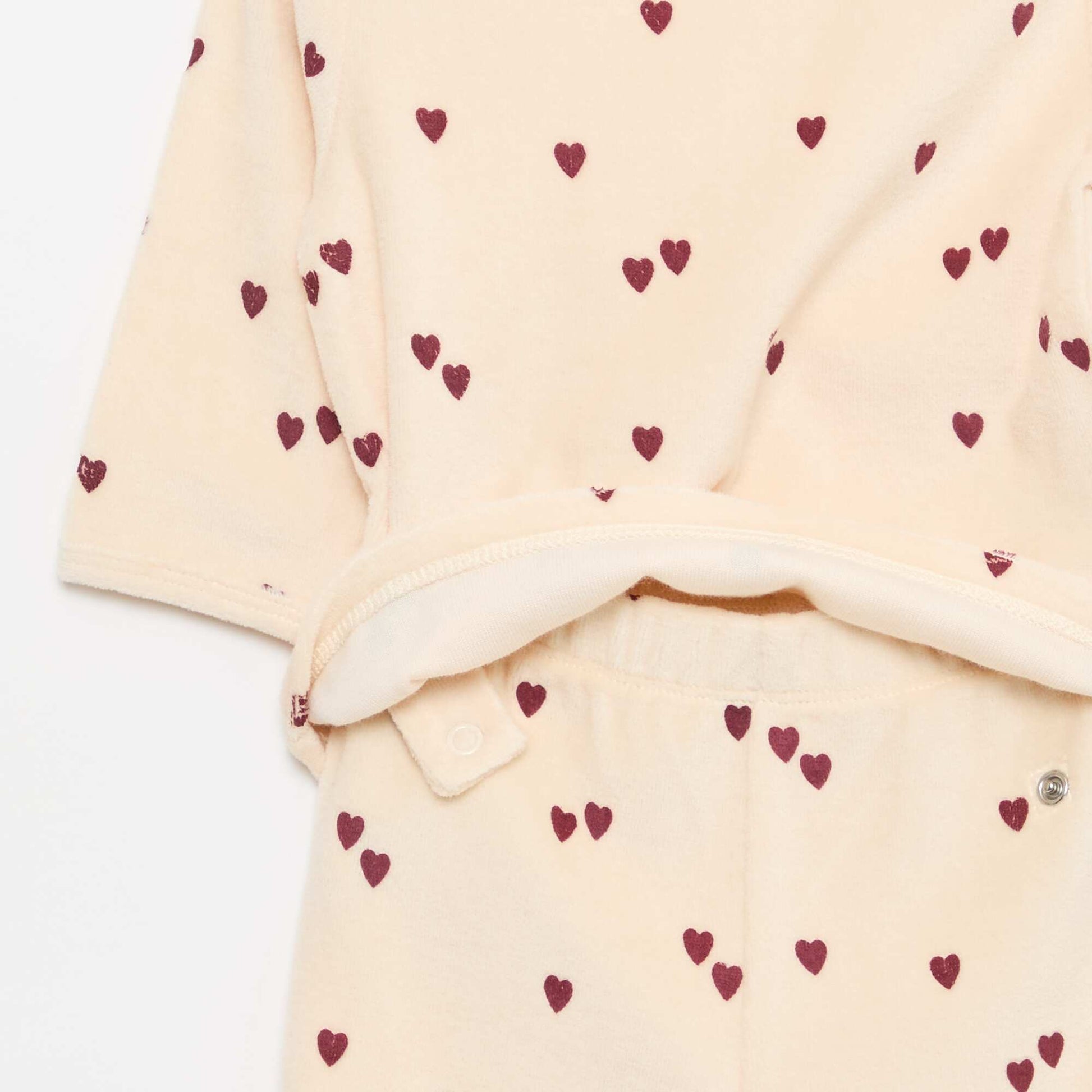 Ensemble de pyjama en polaire avec pieds - 2 pieds BLANC