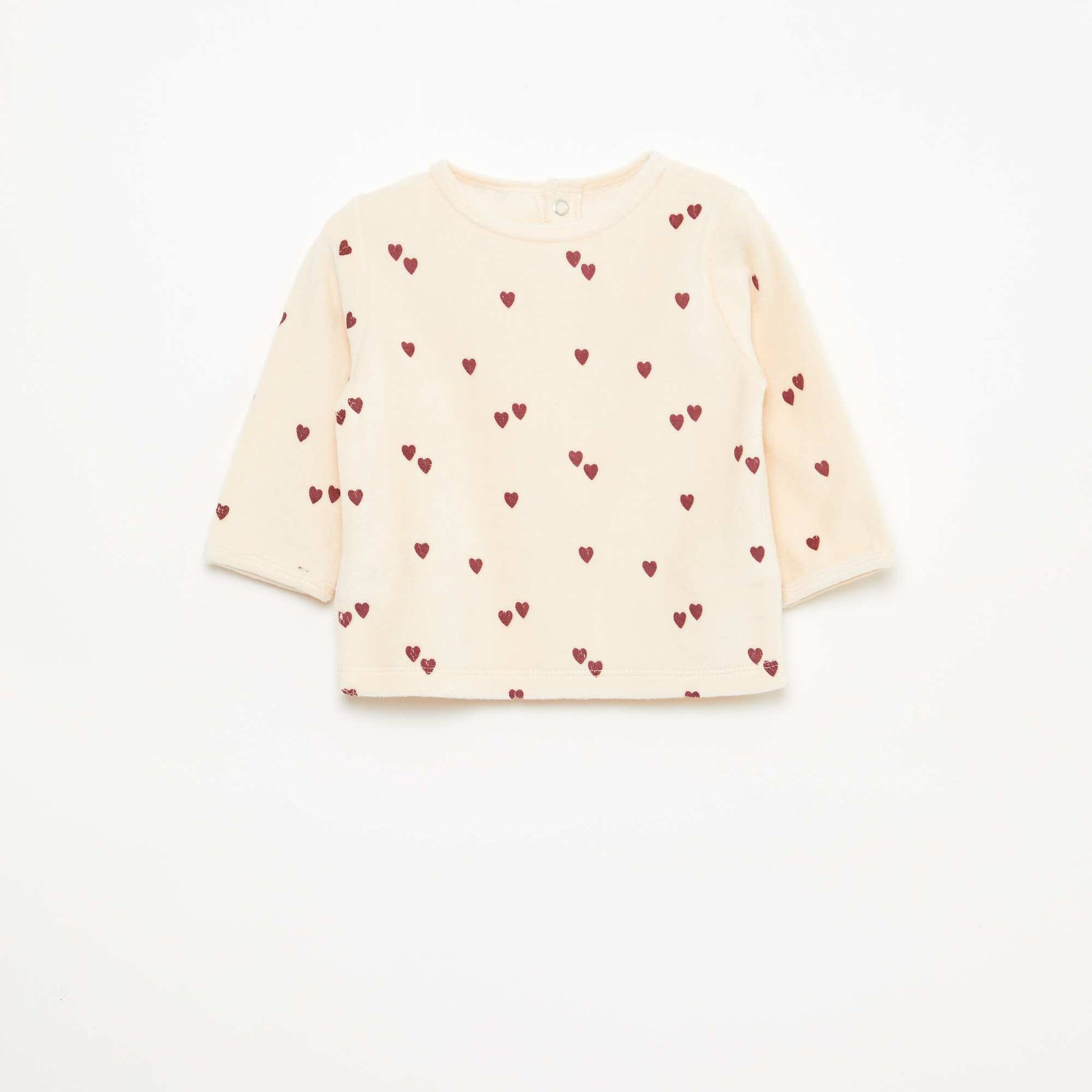 Ensemble de pyjama en polaire avec pieds - 2 pieds BLANC