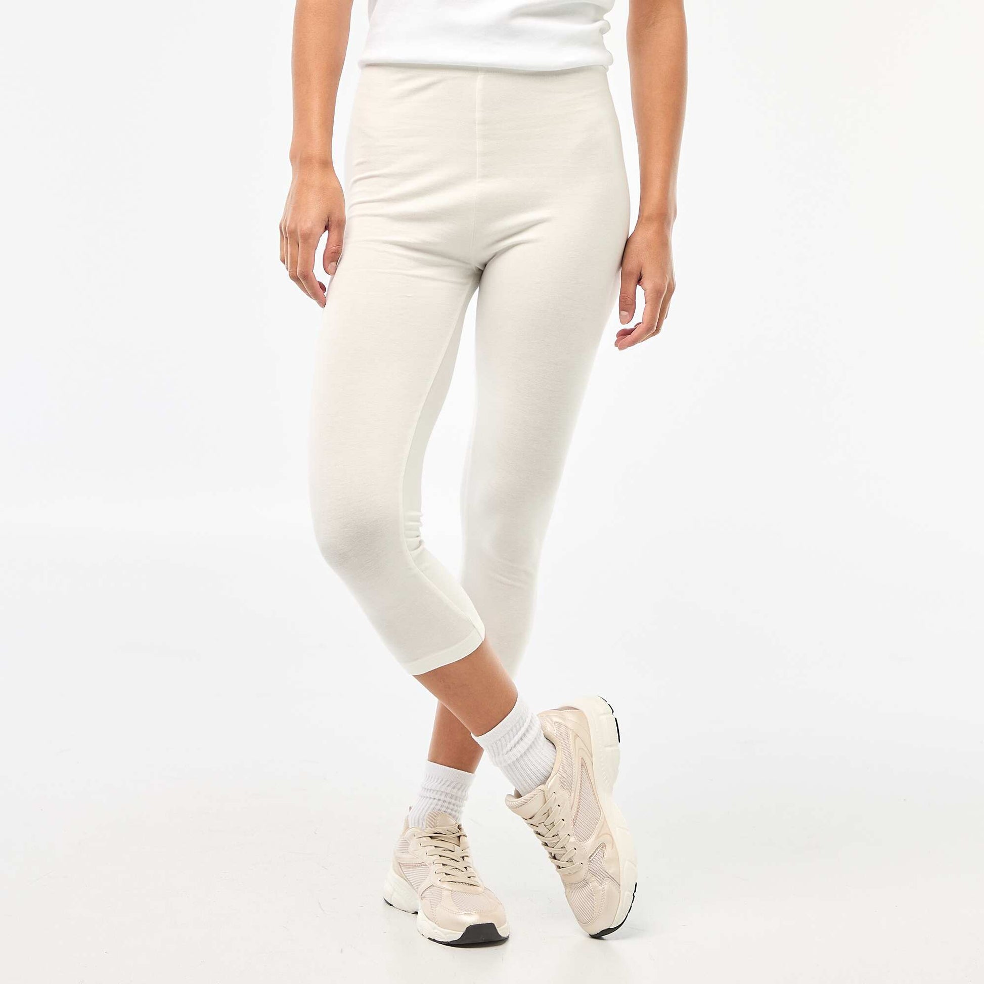 Legging court uni BLANC