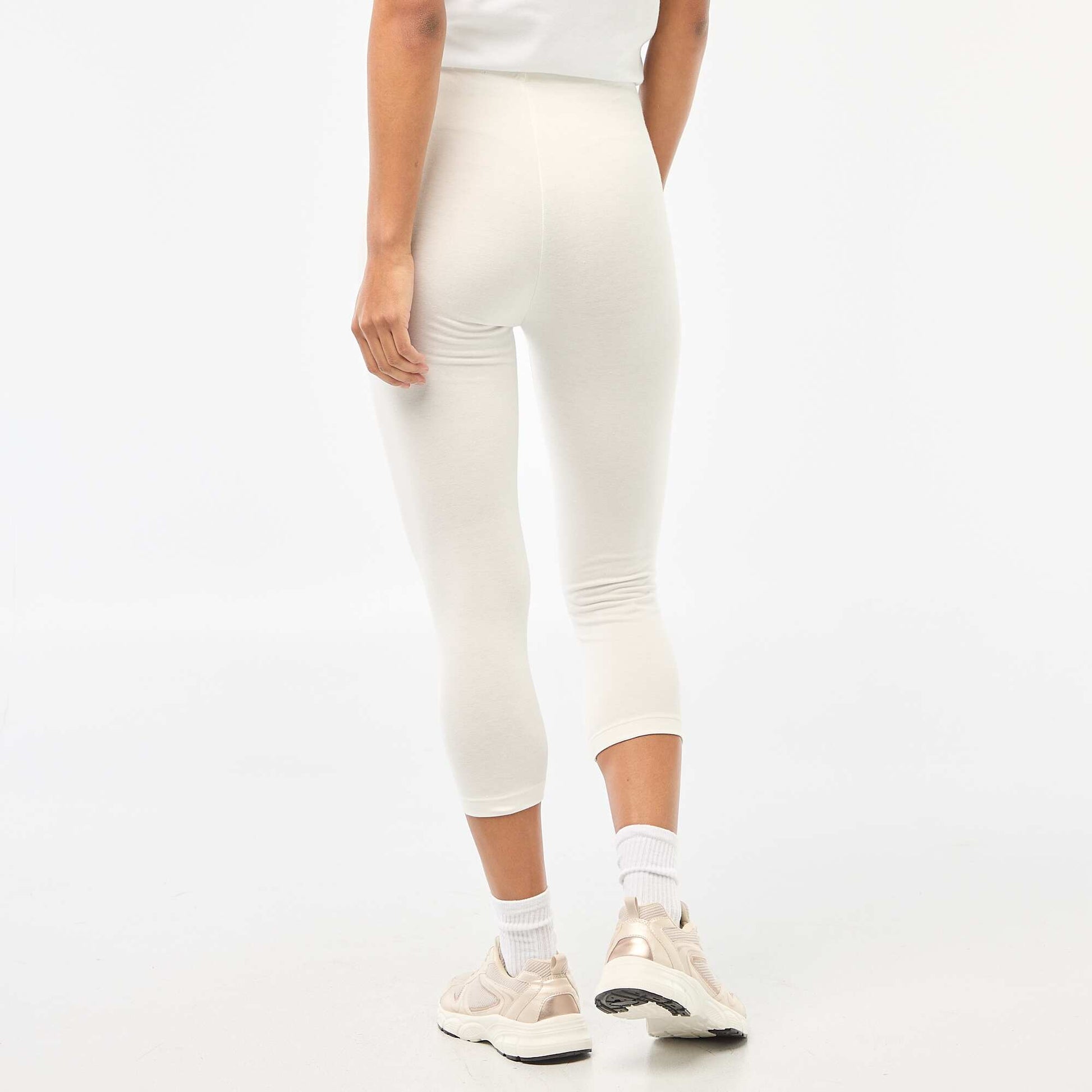 Legging court uni BLANC