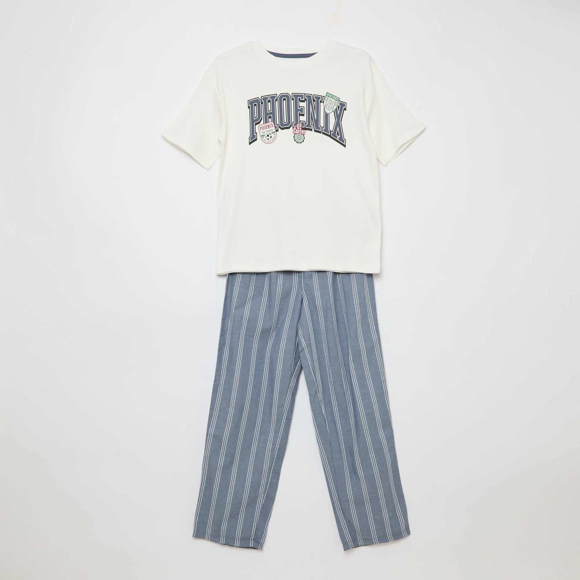 Ensemble pyjama en popeline - 2 pièces BLANC