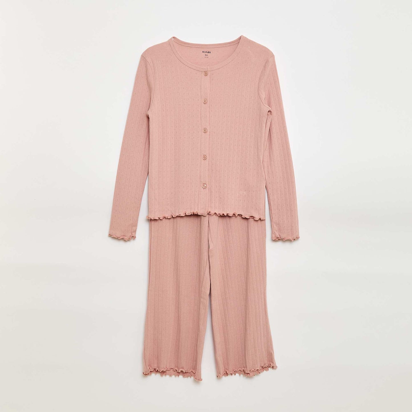 Ensemble de pyjama en maille pointelle - 2 pièces ROSE