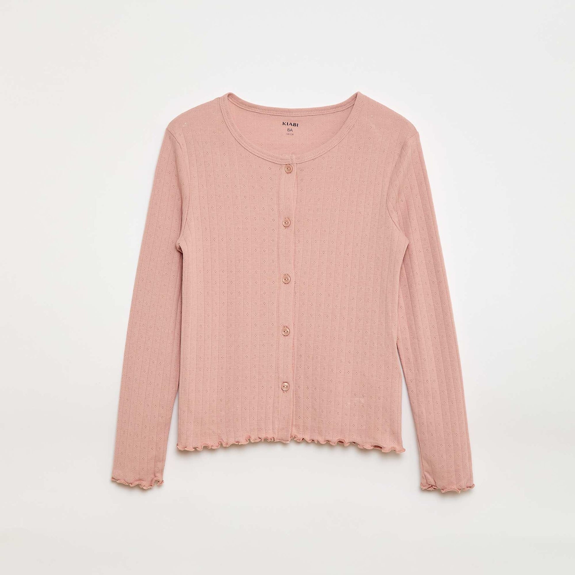 Ensemble de pyjama en maille pointelle - 2 pièces ROSE