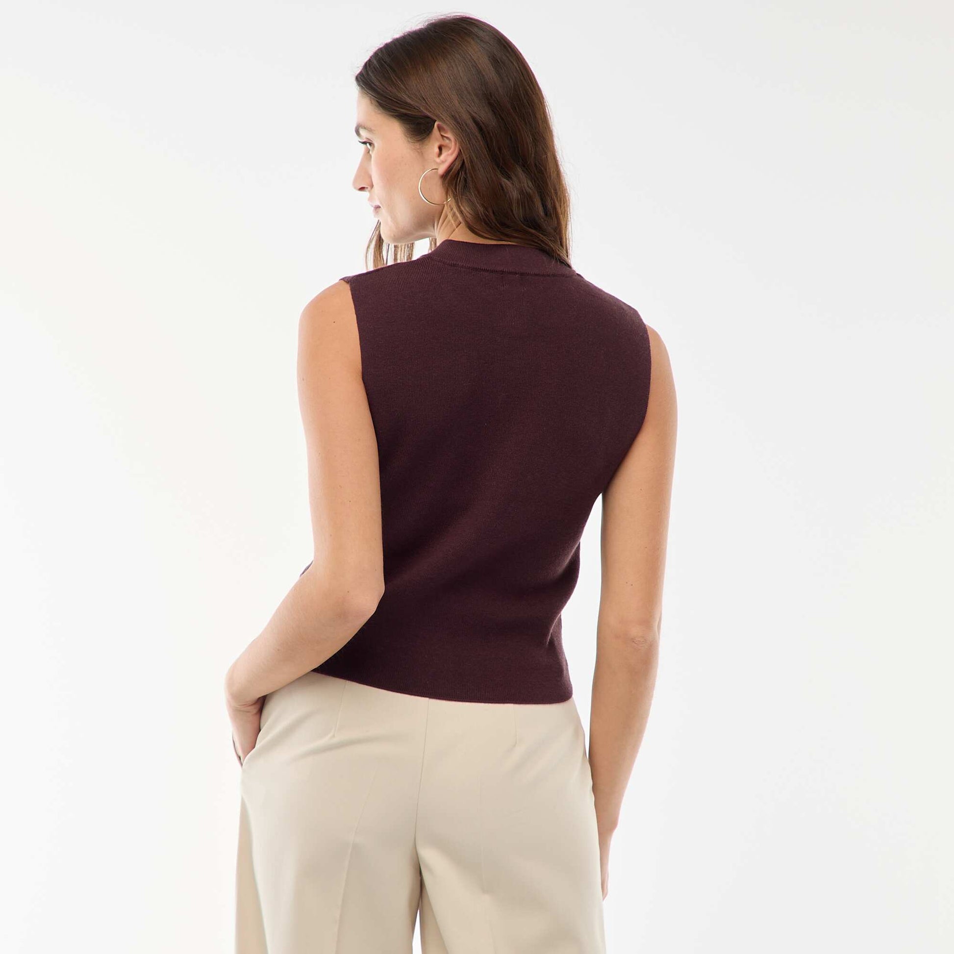 Gilet sans manches en tricot ottoman VIOLET