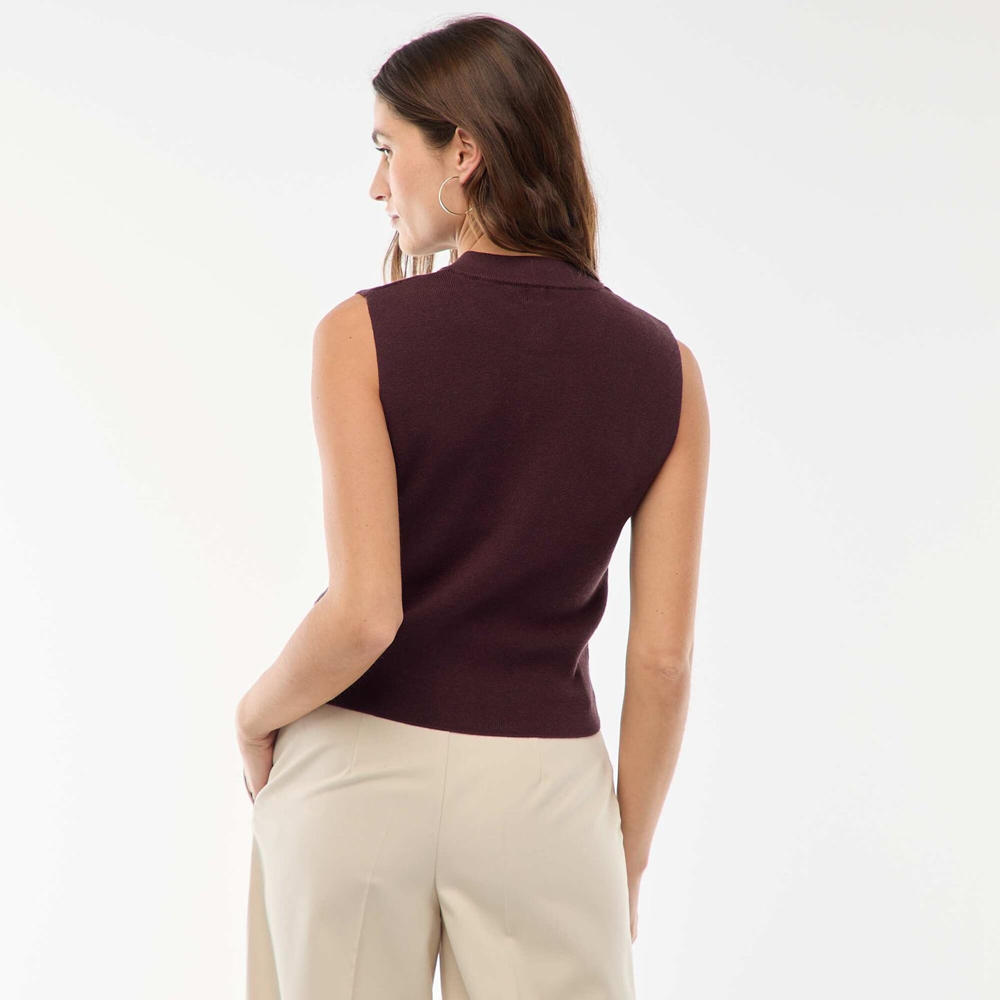 Gilet sans manches en tricot ottoman VIOLET