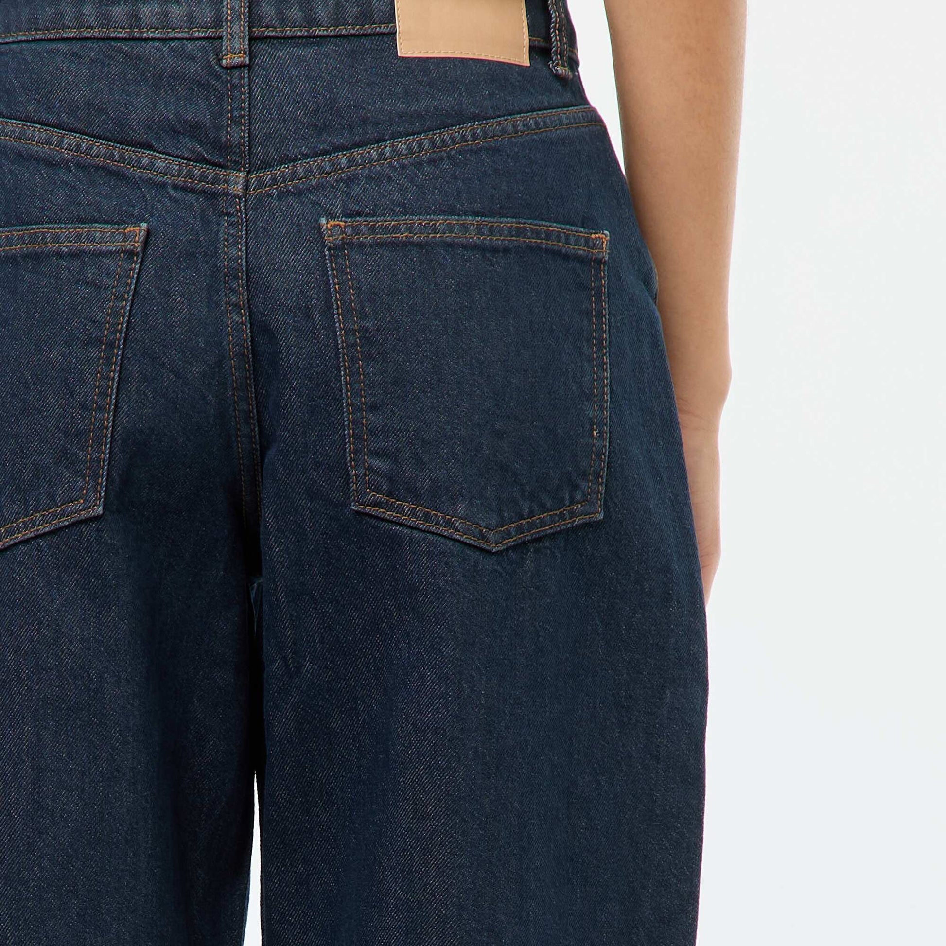 Pantalon denim barrel fit BLEU